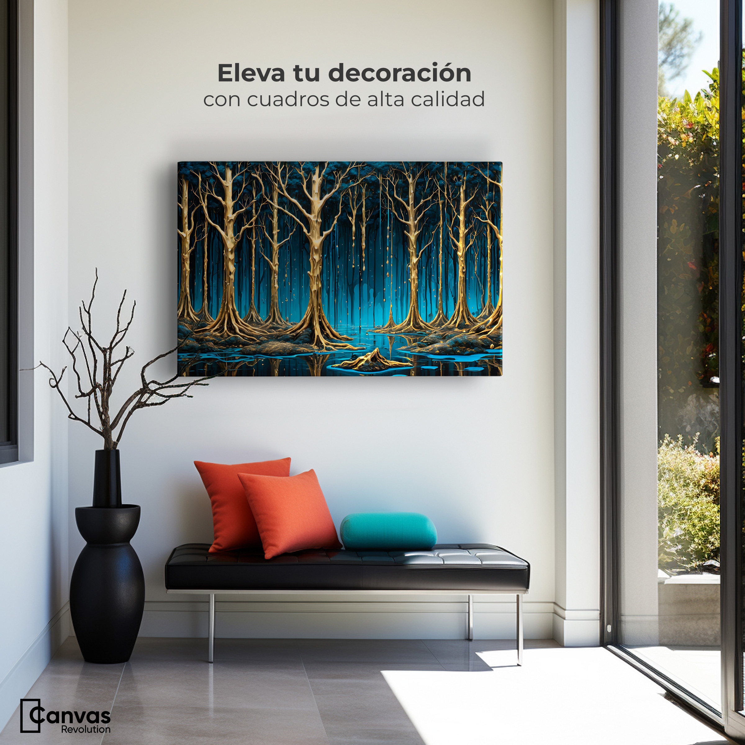 Foto 4 pulgar | Cuadro Decorativo Canvas Reflejos Vibrantes 90x60