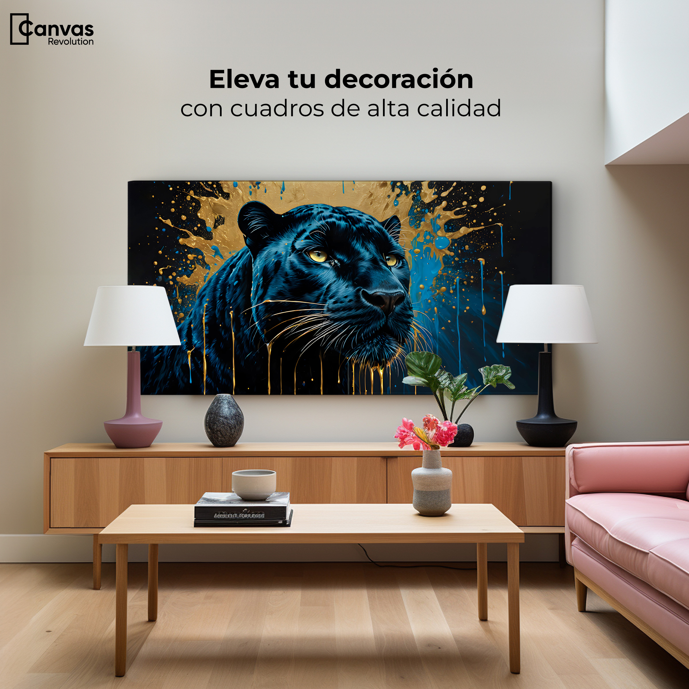 Foto 4 pulgar | Cuadro Decorativo Canvas Pantera Celestial 120x60