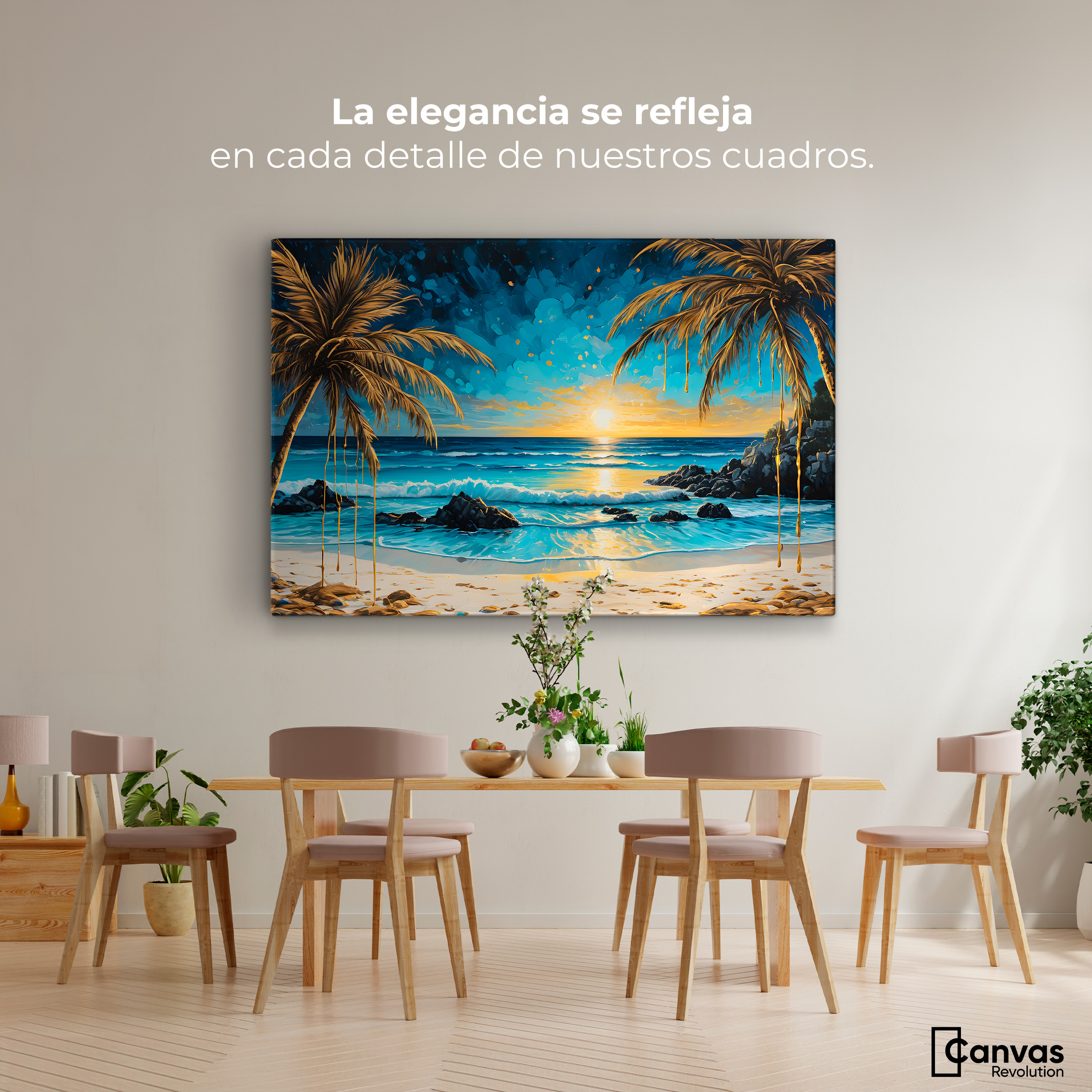 Foto 3 pulgar | Cuadro Decorativo Canvas Crepúsculo Tropical 90x60