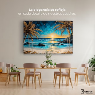 Foto 2 | Cuadro Decorativo Canvas Crepúsculo Tropical 90x60