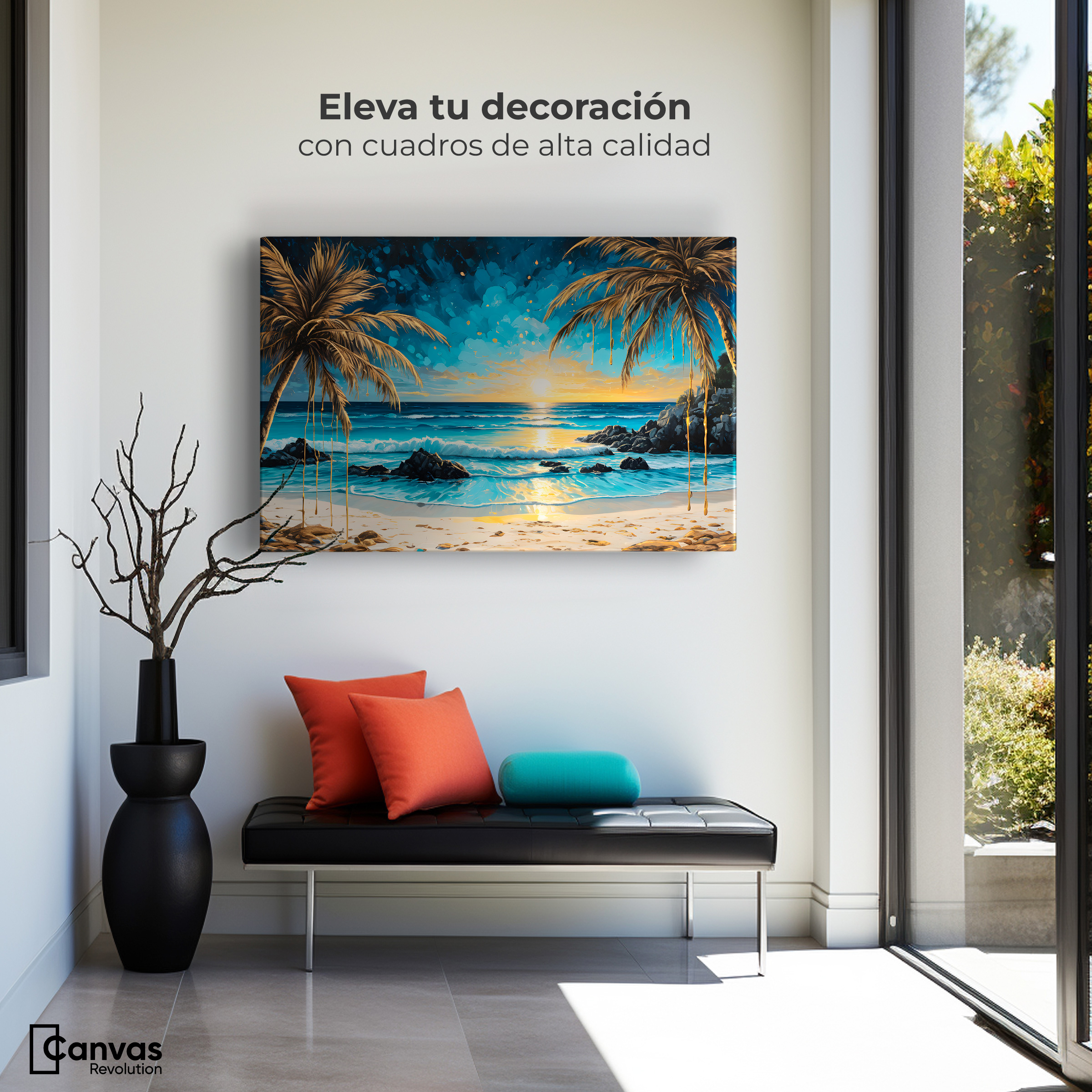 Foto 4 pulgar | Cuadro Decorativo Canvas Crepúsculo Tropical 90x60