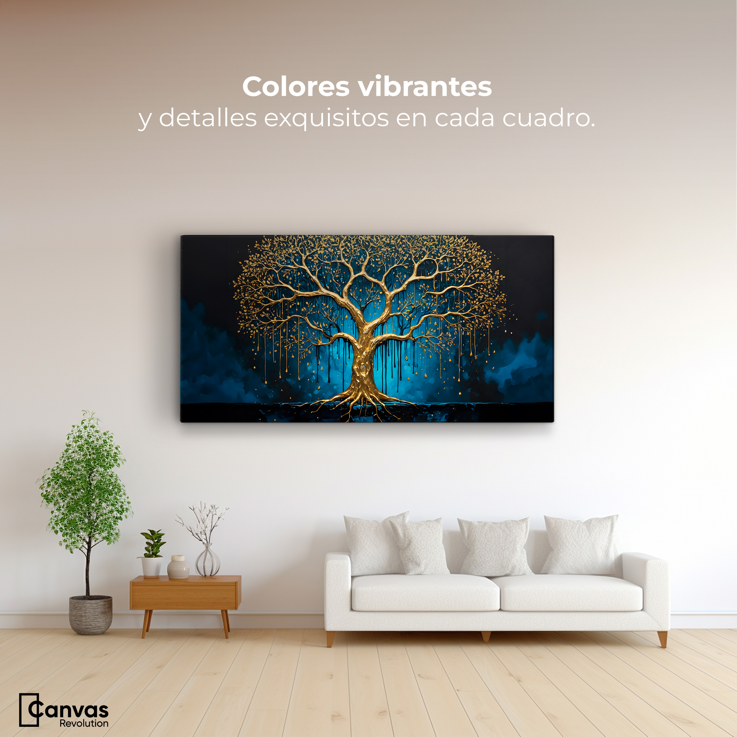 Foto 2 | Cuadro Decorativo Canvas Sabiduría Dorada 120x60