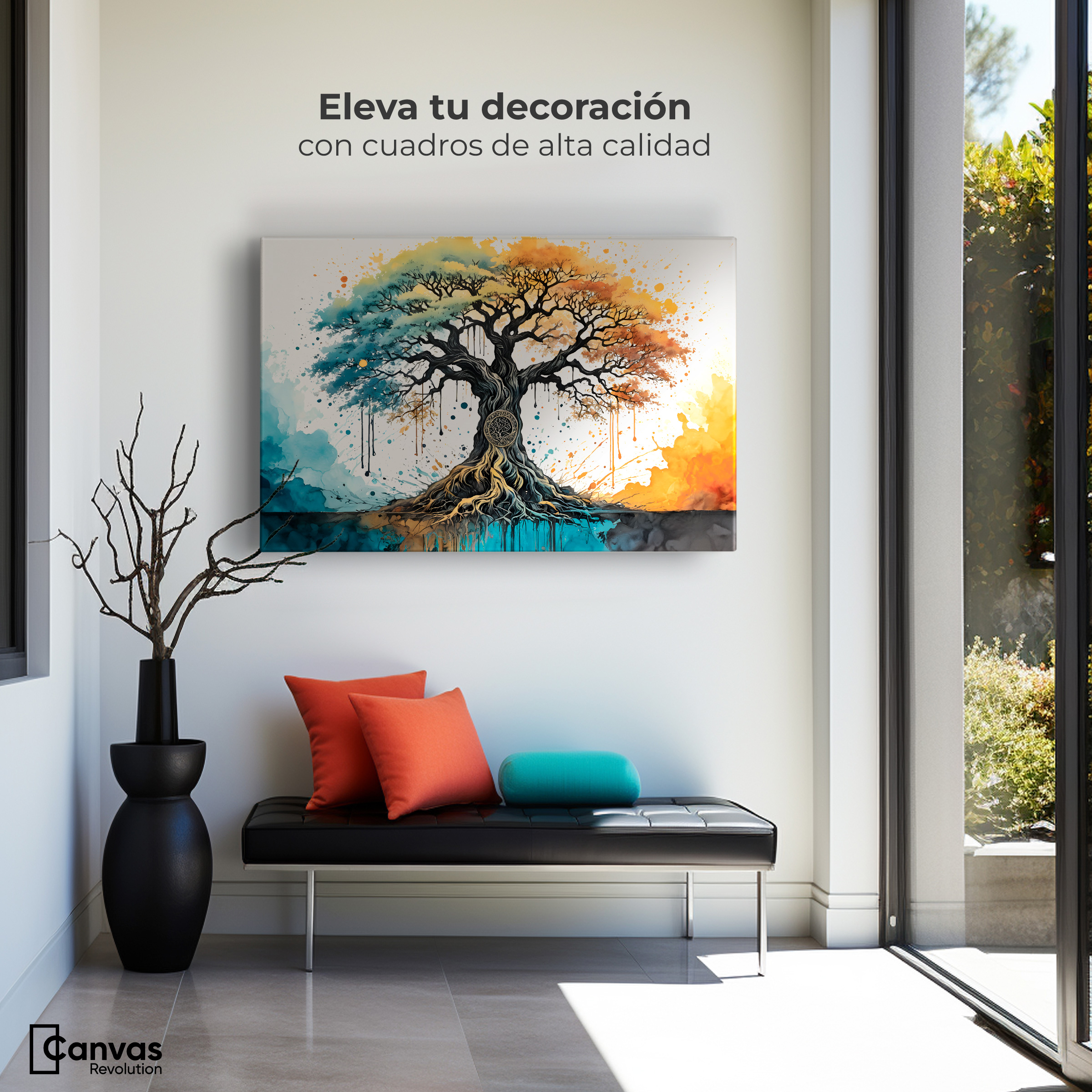 Foto 4 pulgar | Cuadro Decorativo Canvas Sinfonías Otoño 90x60