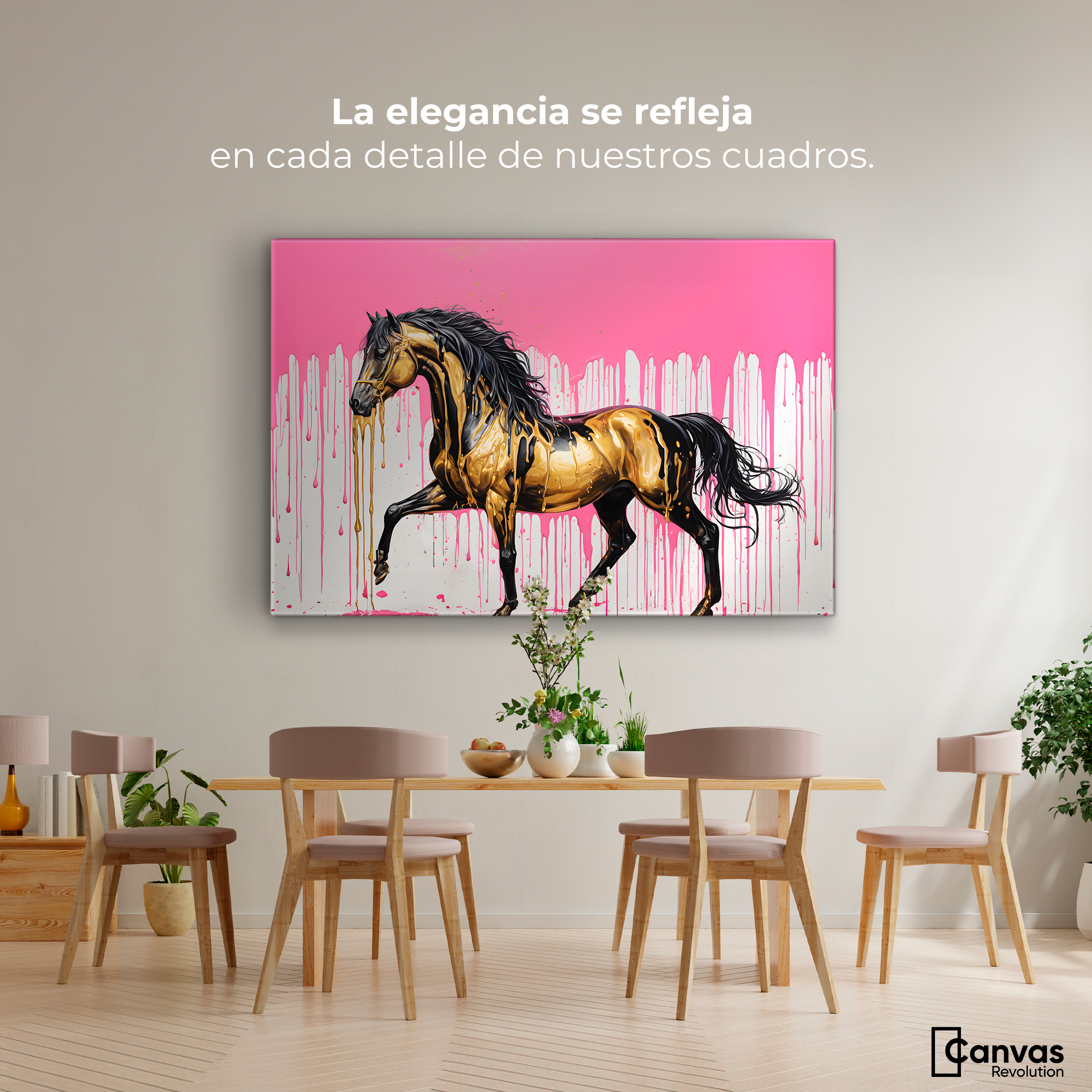 Foto 2 | Cuadro Decorativo Canvas Esplendor Oro Rosa 90x60