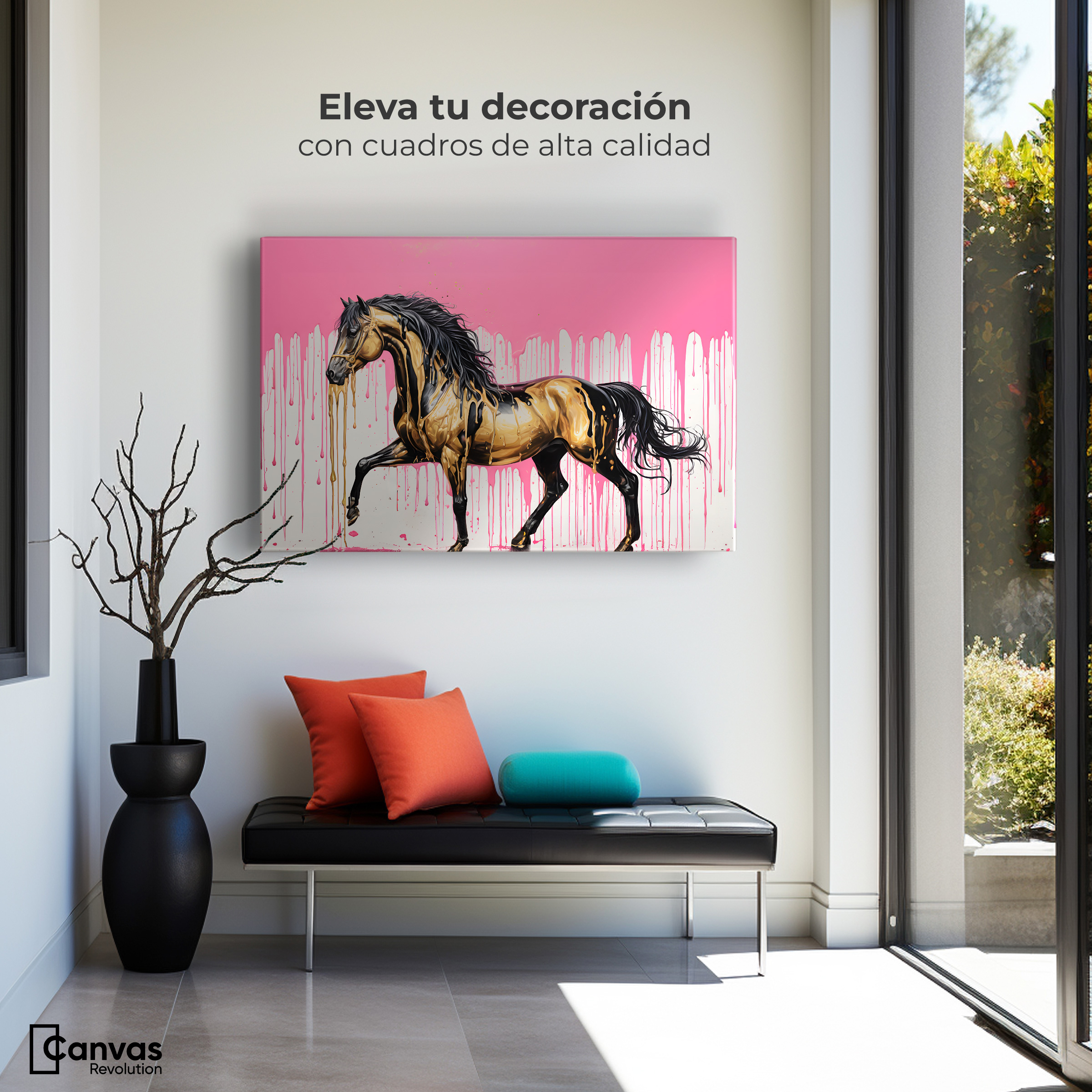 Foto 4 pulgar | Cuadro Decorativo Canvas Esplendor Oro Rosa 90x60