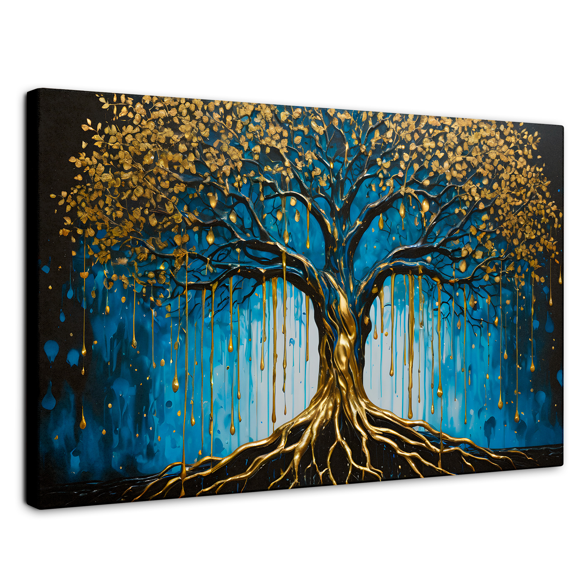 Foto 2 pulgar | Cuadro Decorativo Canvas Arbol Alma Dorada 90x60