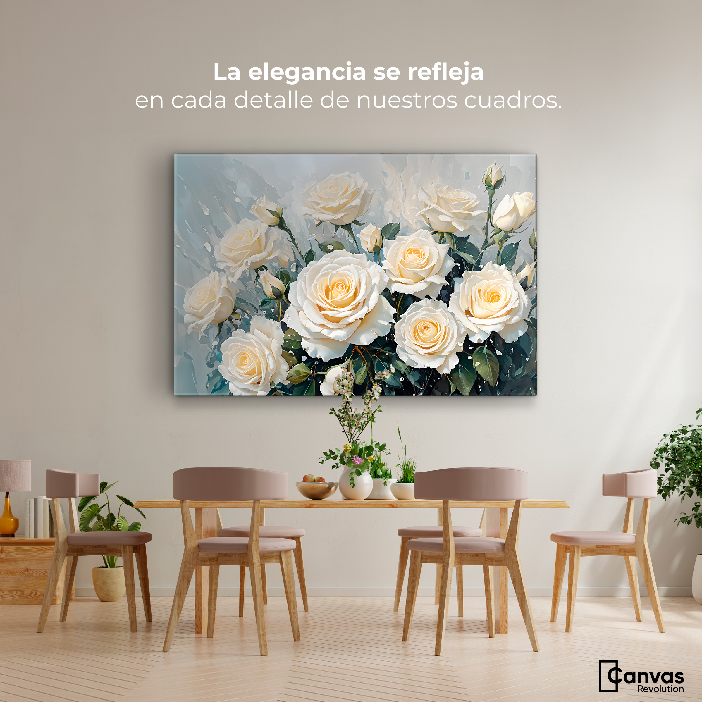 Foto 3 pulgar | Cuadro Decorativo Canvas Rosas Vibrantes 90x60