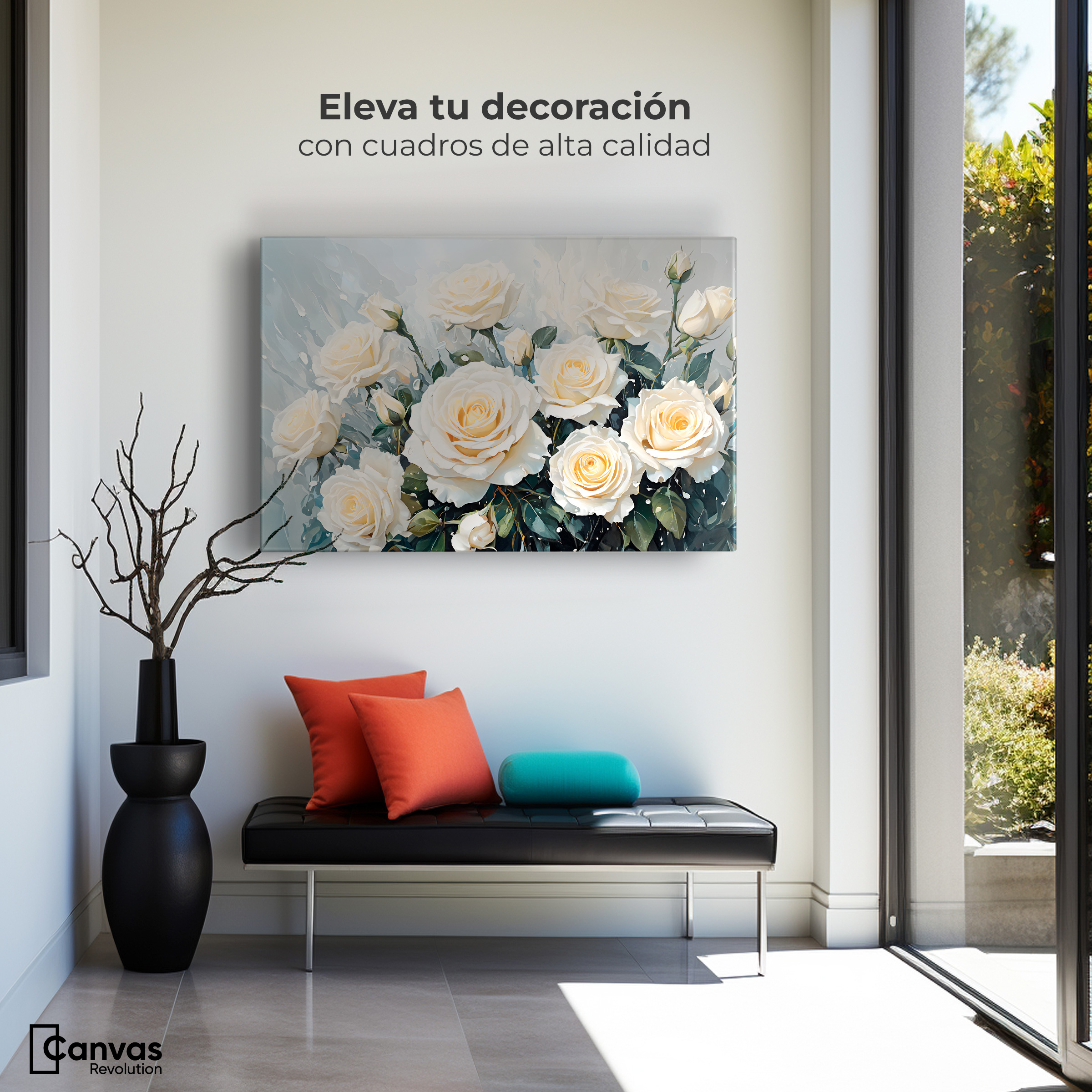 Foto 4 pulgar | Cuadro Decorativo Canvas Rosas Vibrantes 90x60