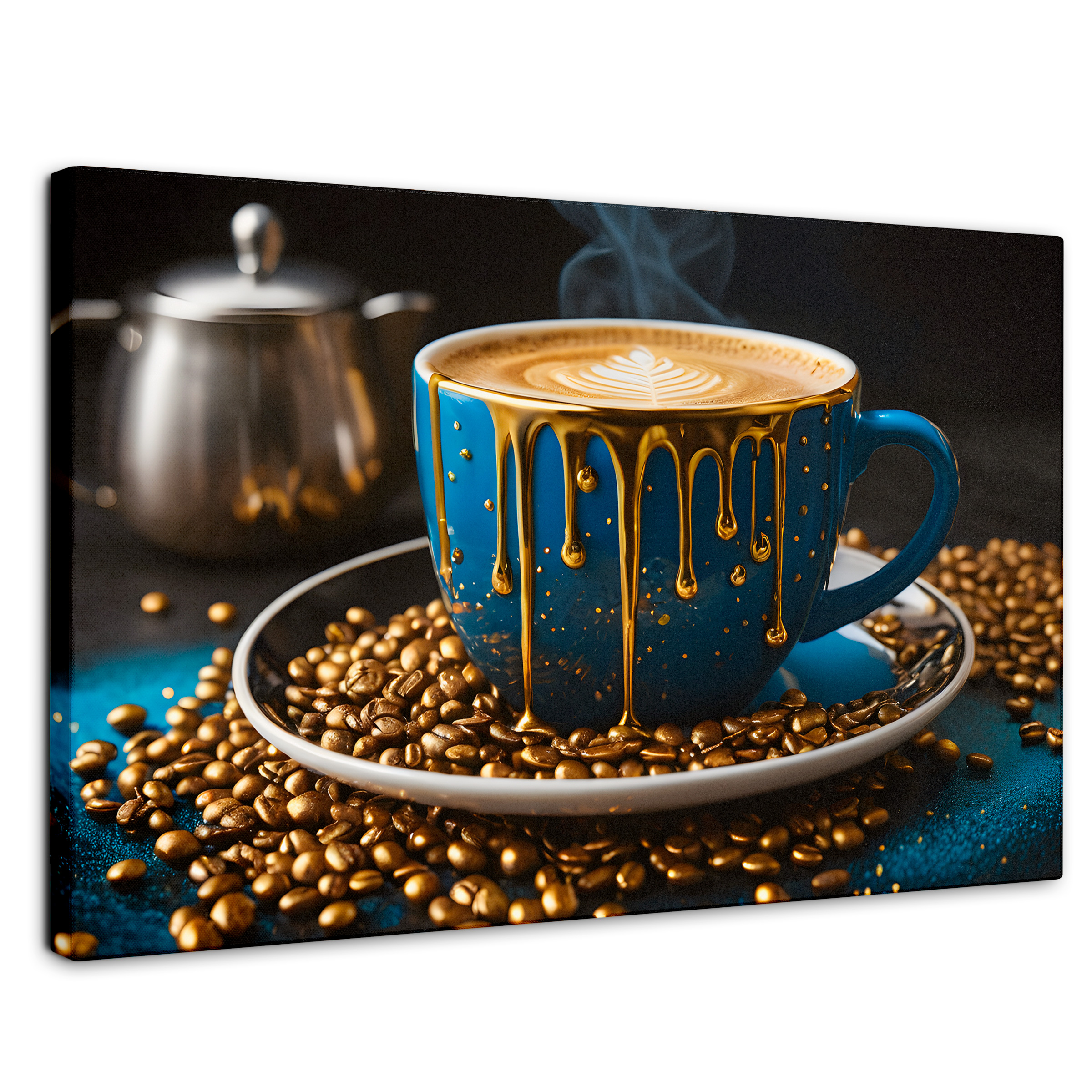 Cuadro Decorativo Canvas Cafe Azul Celestial 90x60