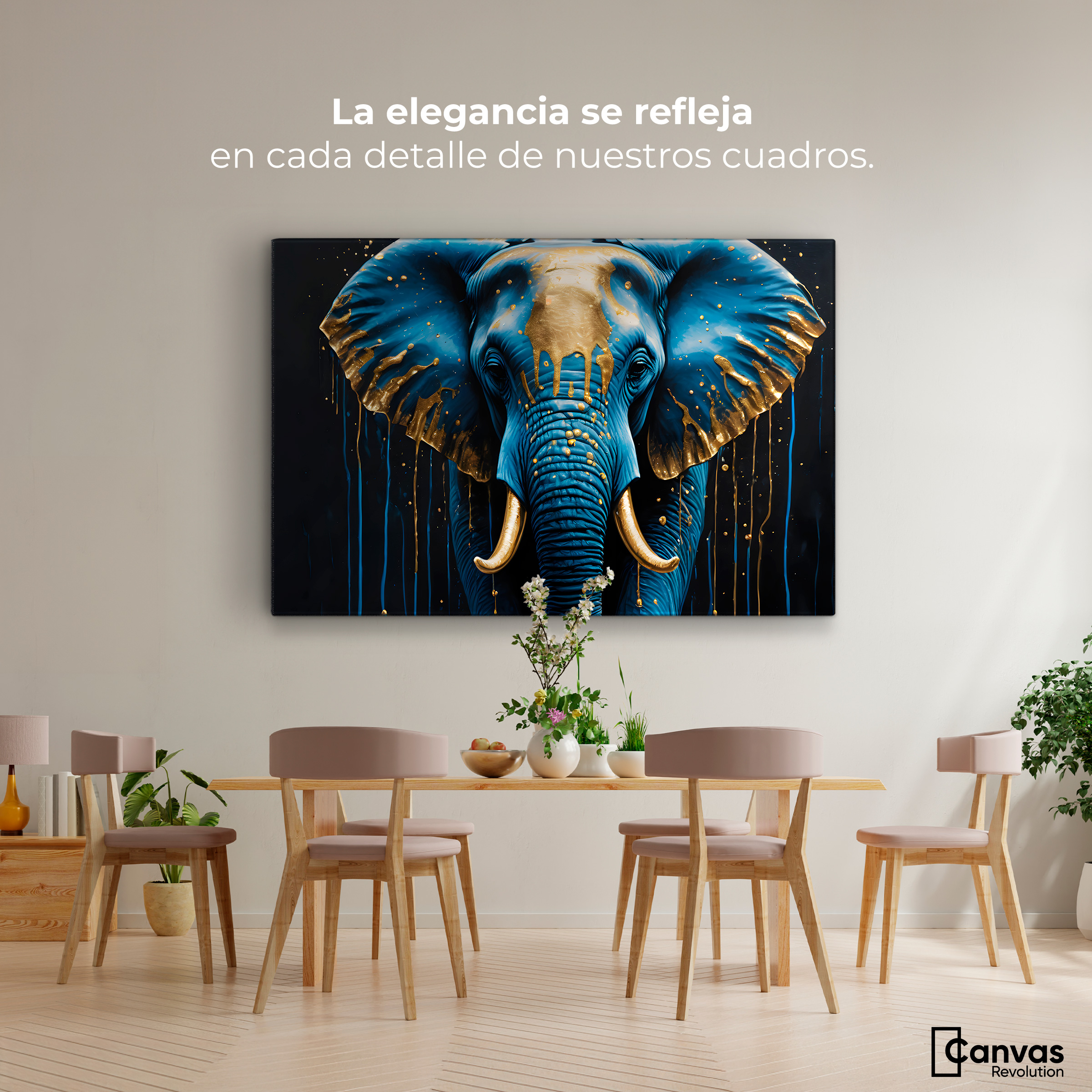 Foto 3 pulgar | Cuadro Decorativo Canvas Elefante Celestial 90x60