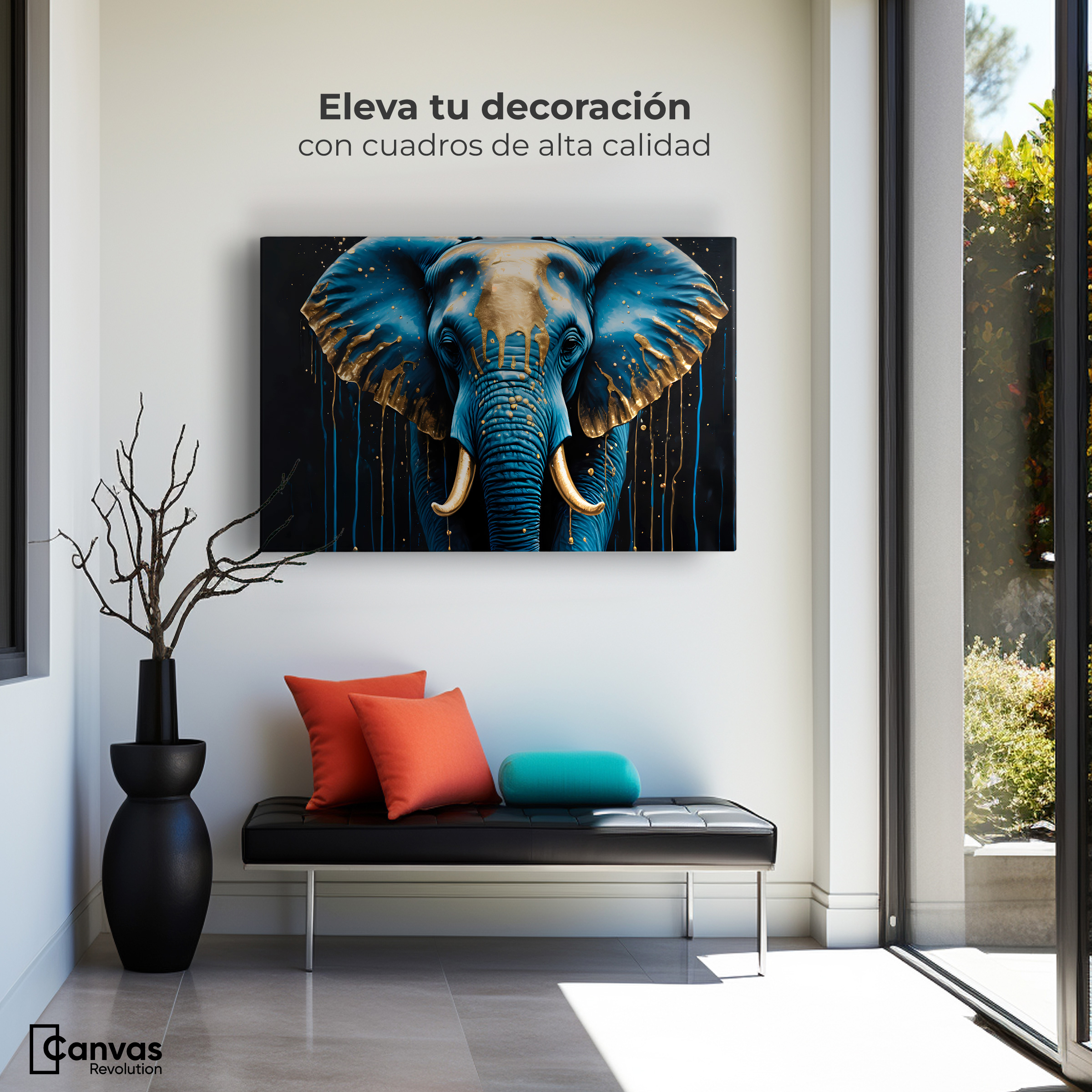 Foto 4 pulgar | Cuadro Decorativo Canvas Elefante Celestial 90x60