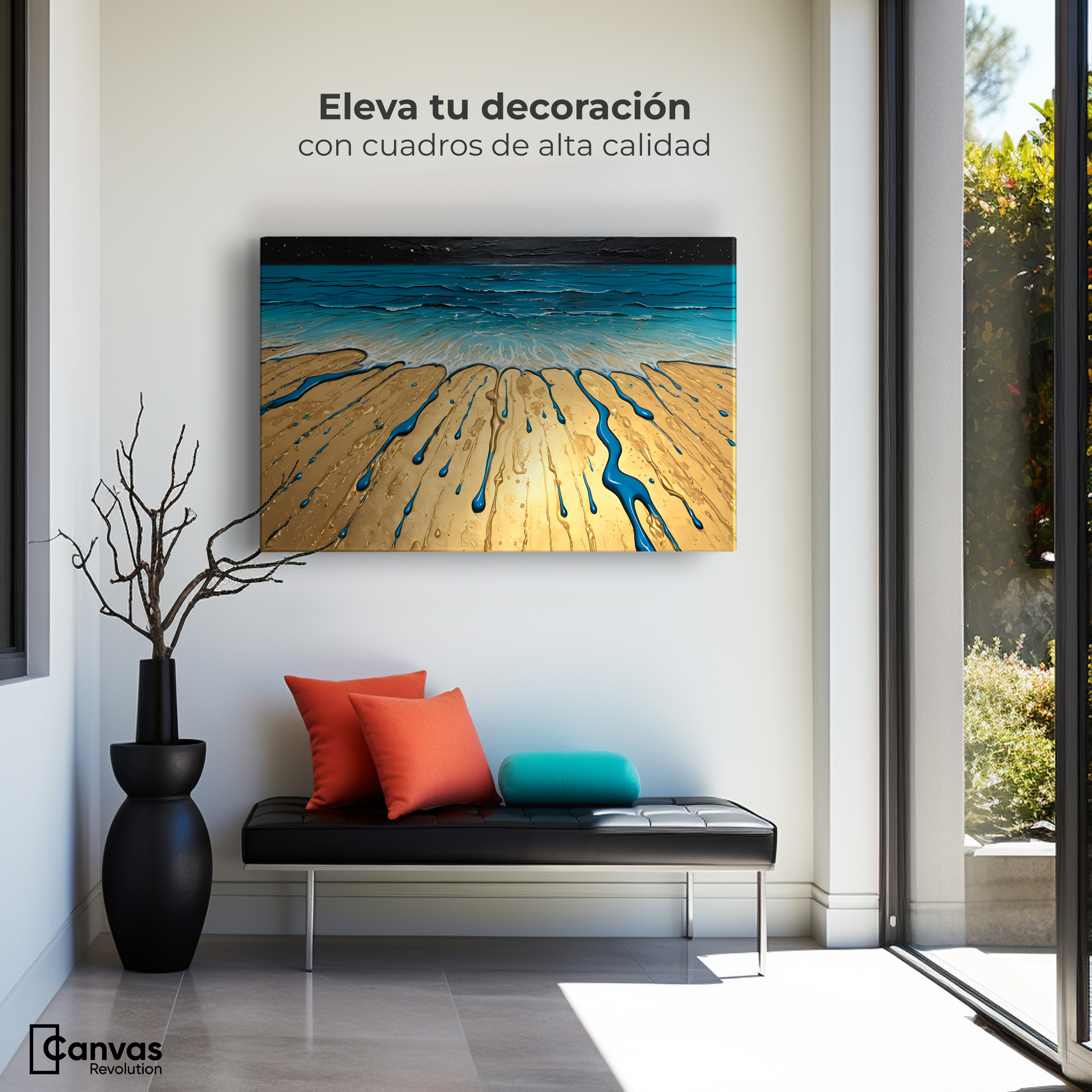 Foto 4 pulgar | Cuadro Decorativo Canvas Reflejos Estelares 90x60