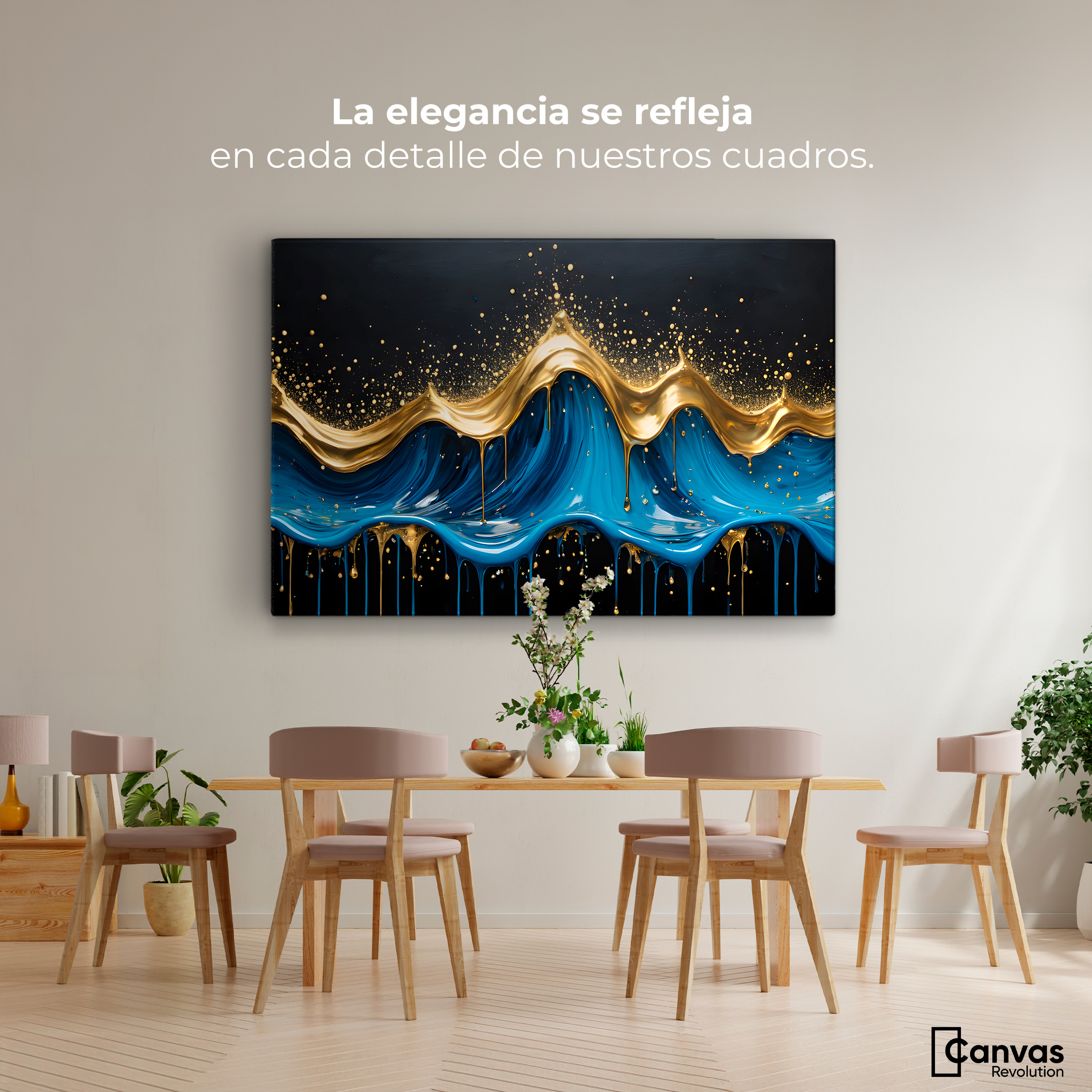 Foto 2 | Cuadro Decorativo Canvas Ondas Preciosas 90x60