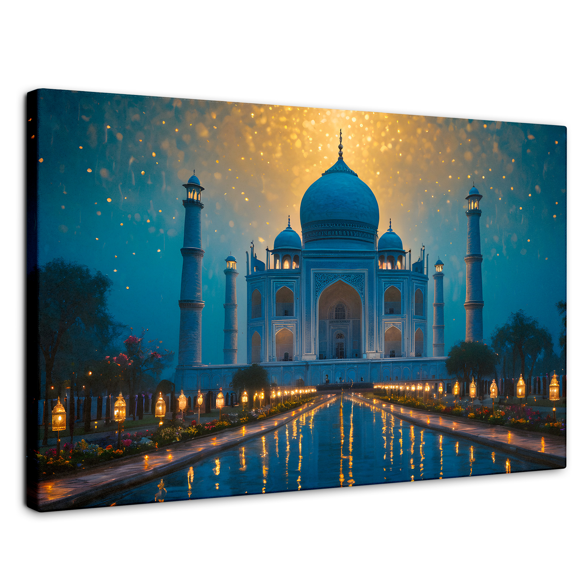 Foto 2 pulgar | Cuadro Decorativo Canvas Estrellas Taj Mahal 90x60