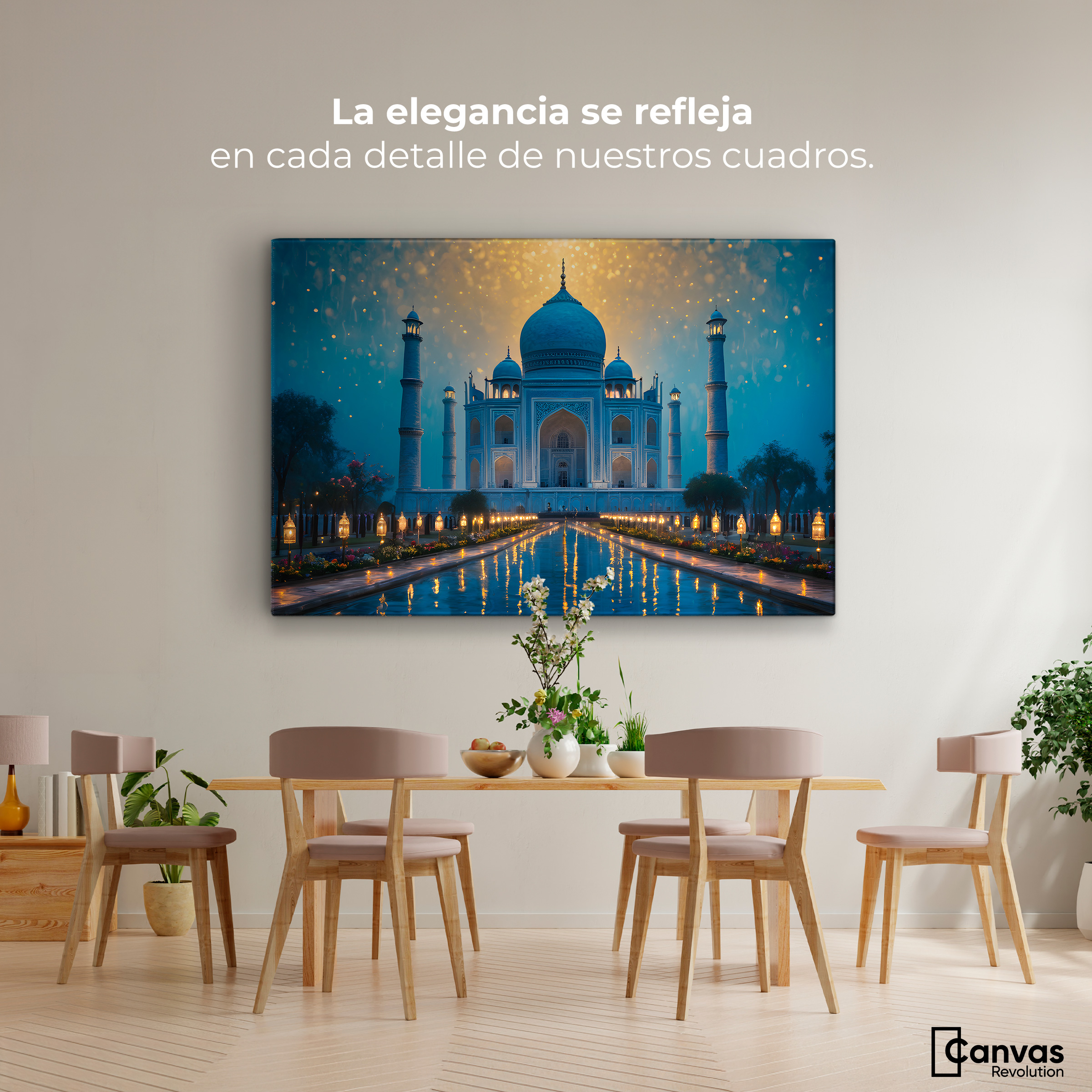 Foto 3 pulgar | Cuadro Decorativo Canvas Estrellas Taj Mahal 90x60