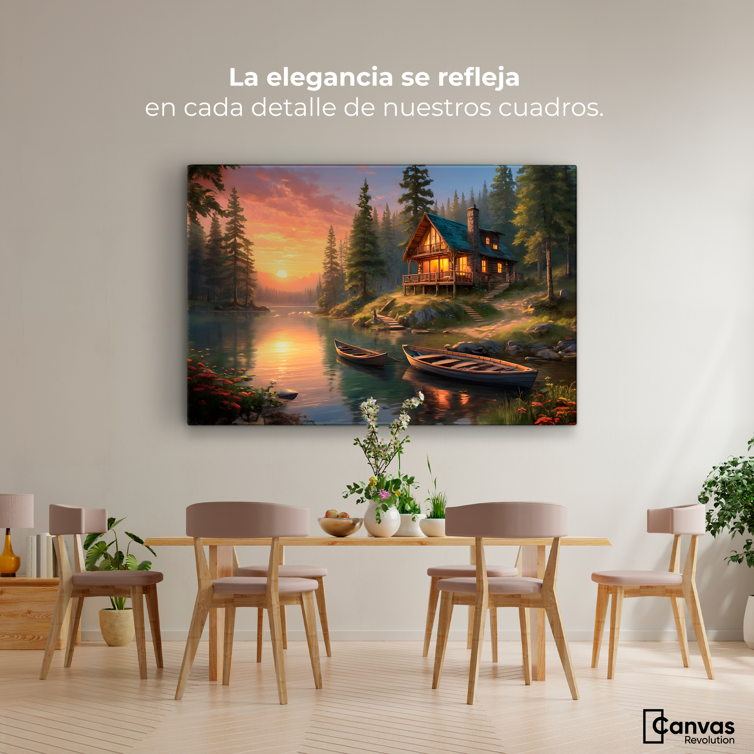 Foto 3 pulgar | Cuadro Decorativo Canvas Atardecer Tranquilo 90x60