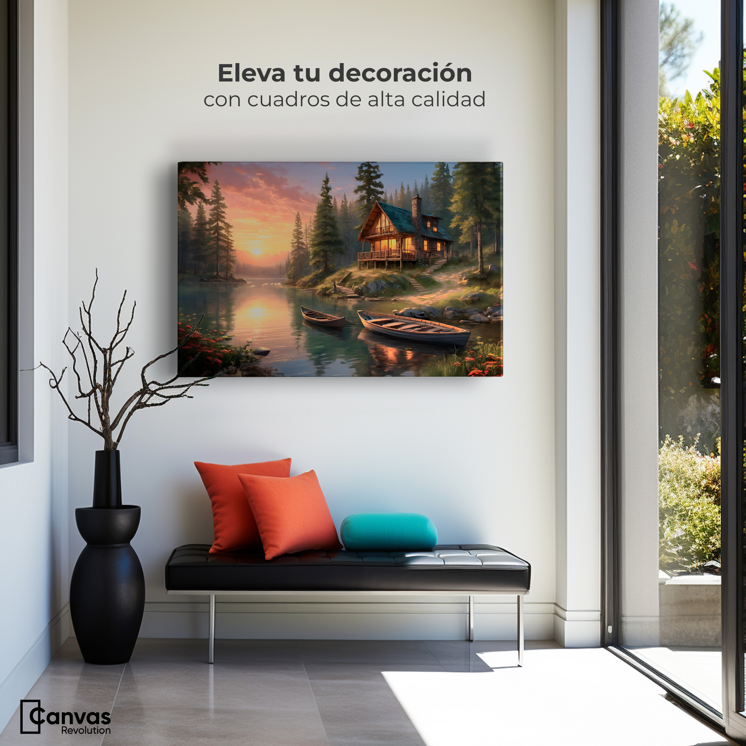 Foto 4 pulgar | Cuadro Decorativo Canvas Atardecer Tranquilo 90x60