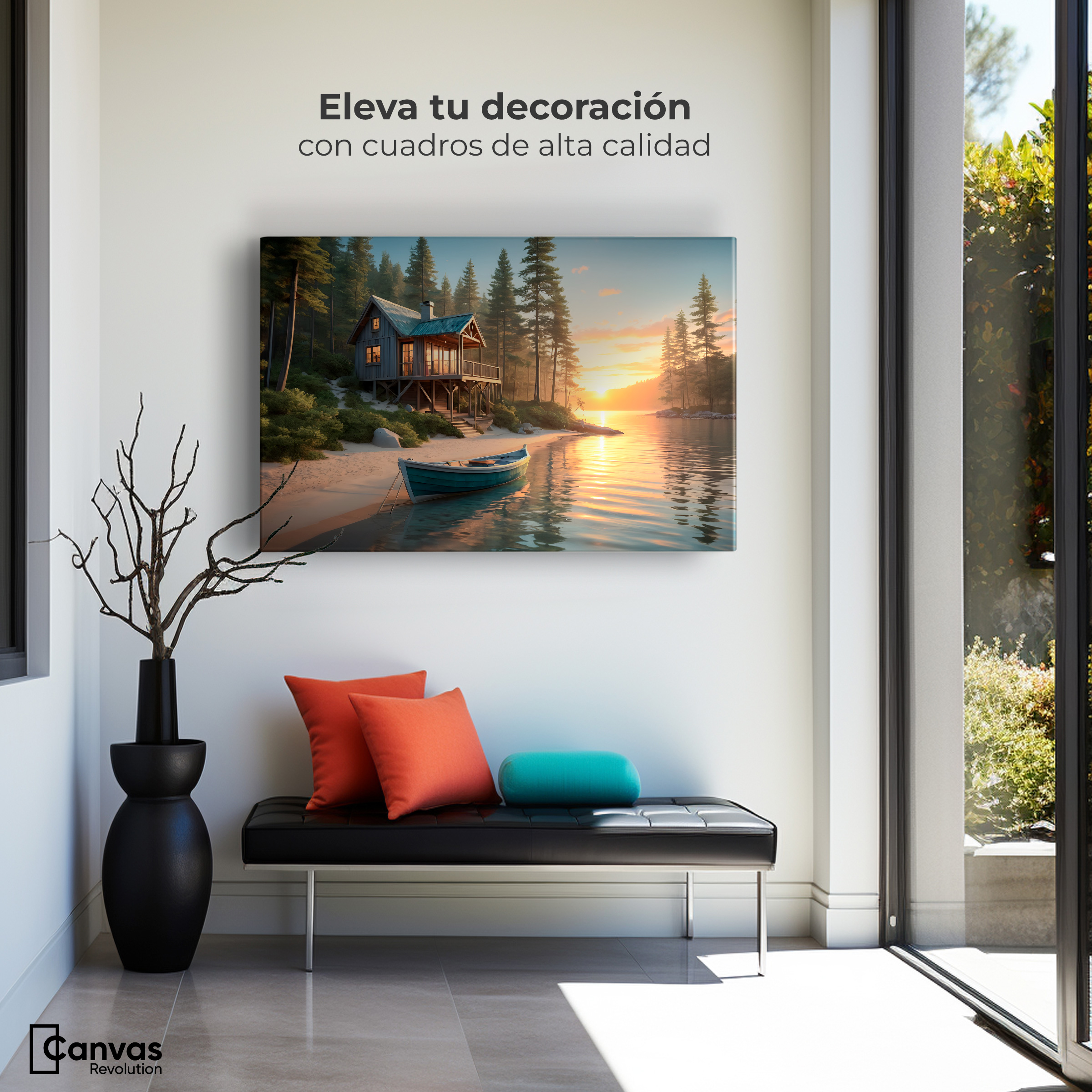 Foto 4 pulgar | Cuadro Decorativo Canvas Refugio Vibrante 90x60