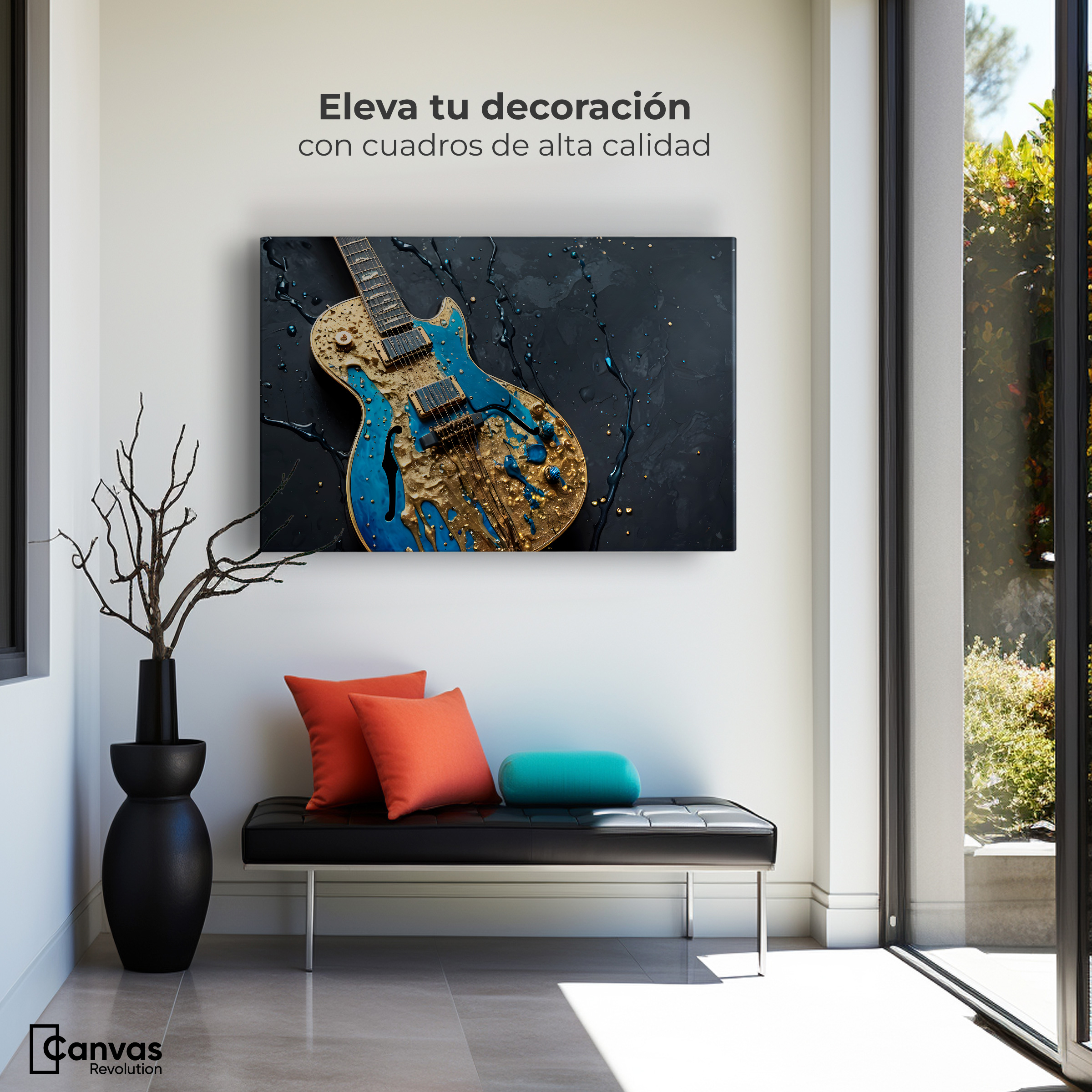 Foto 4 pulgar | Cuadro Decorativo Canvas Guitarra Celestial 90x60