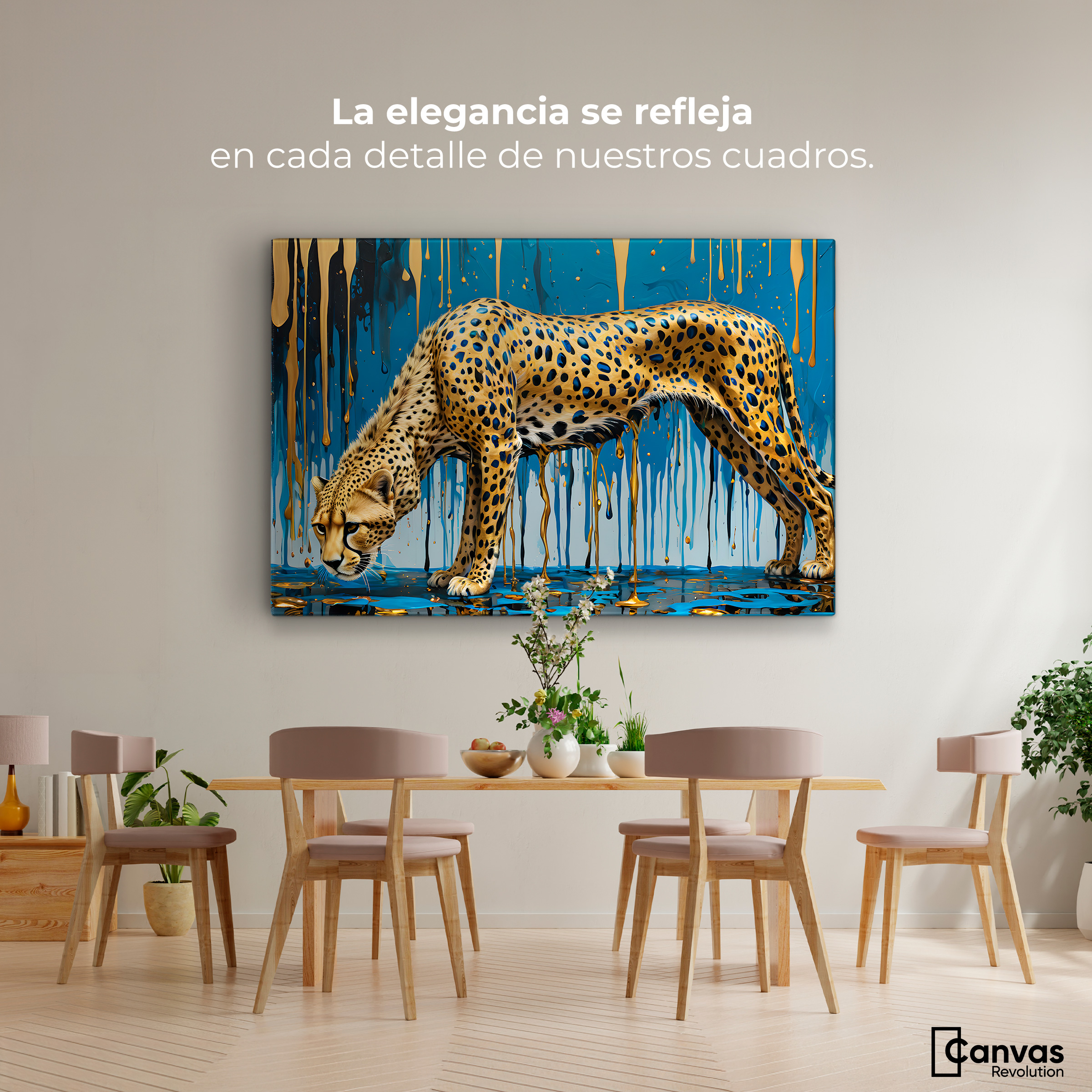 Foto 3 pulgar | Cuadro Decorativo Canvas Leopardo Líquido 90x60