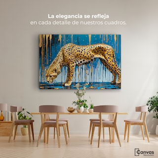 Foto 2 | Cuadro Decorativo Canvas Leopardo Líquido 90x60