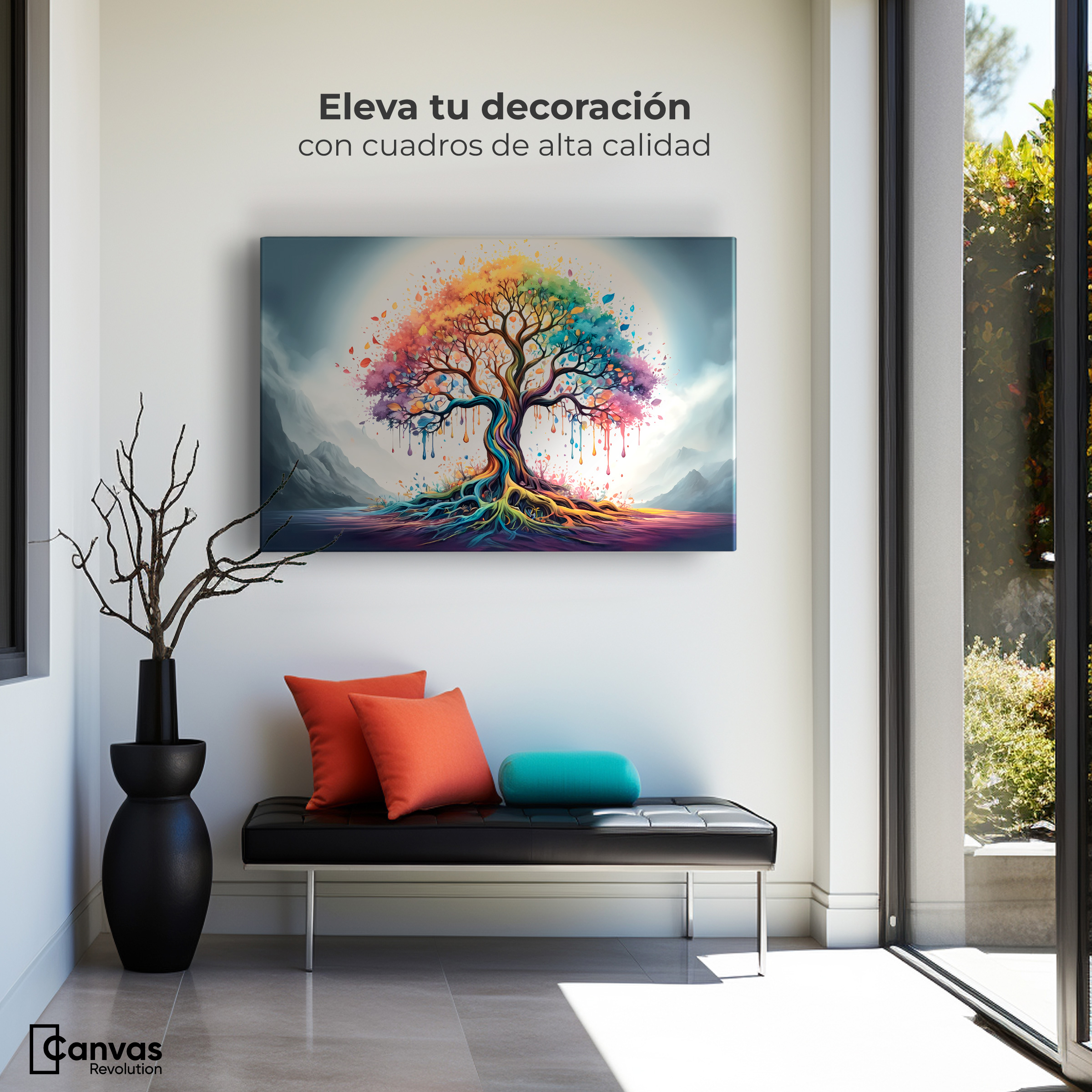 Foto 4 pulgar | Cuadro Decorativo Canvas Raíces Arcoíris 90x60