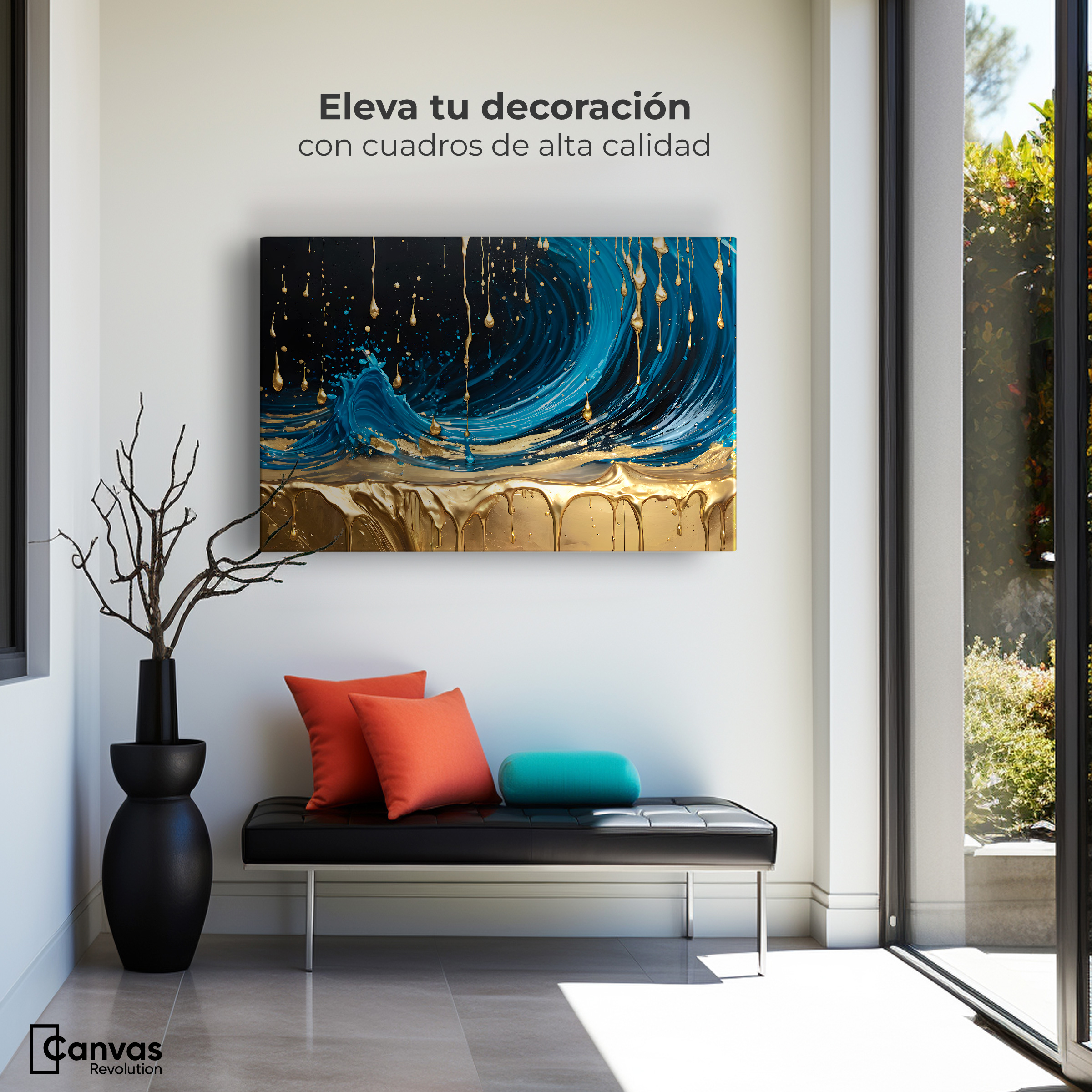 Foto 4 pulgar | Cuadro Decorativo Canvas Elegancia Zafiro 90x60