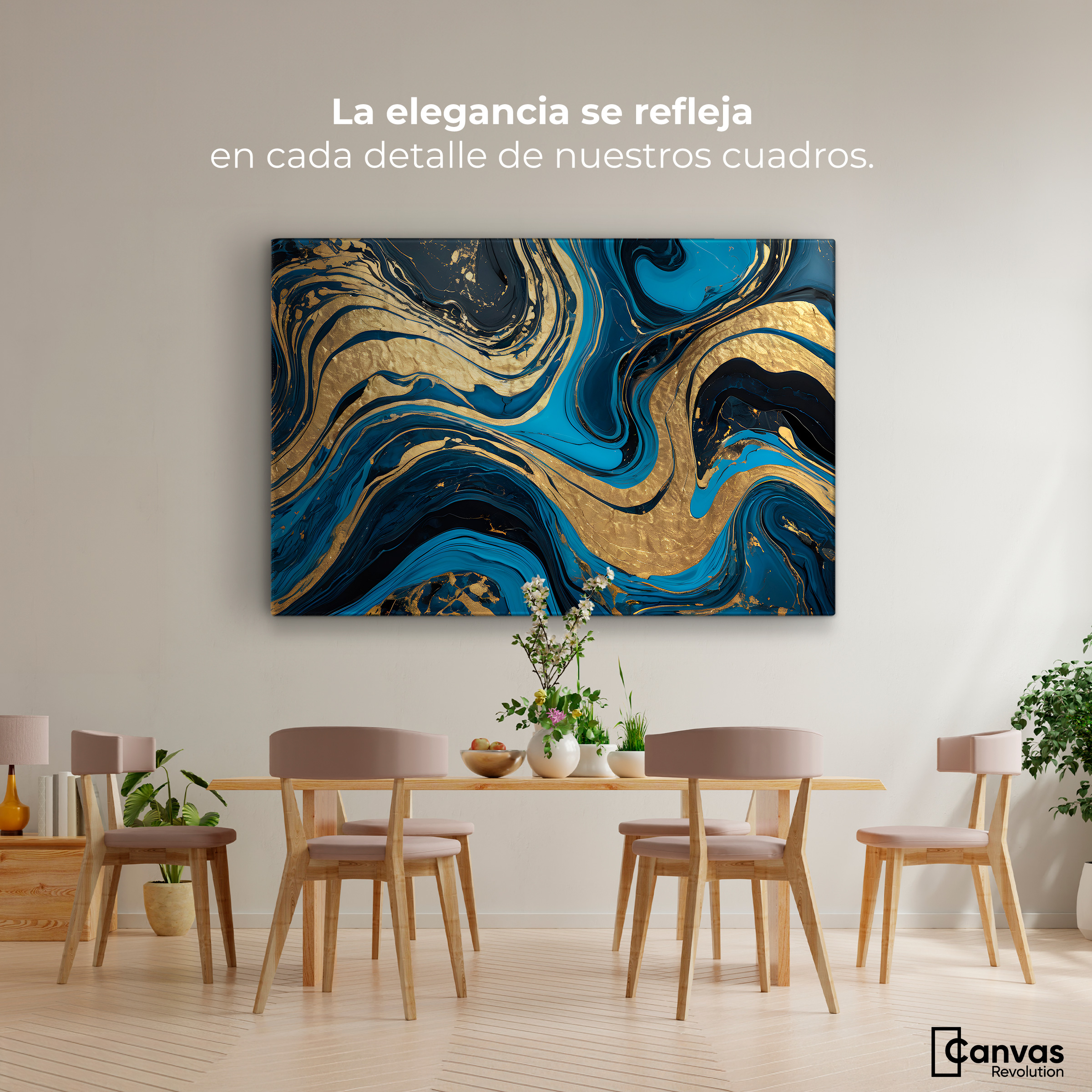 Foto 2 | Cuadro Decorativo Canvas Remolinos Zafiro 90x60