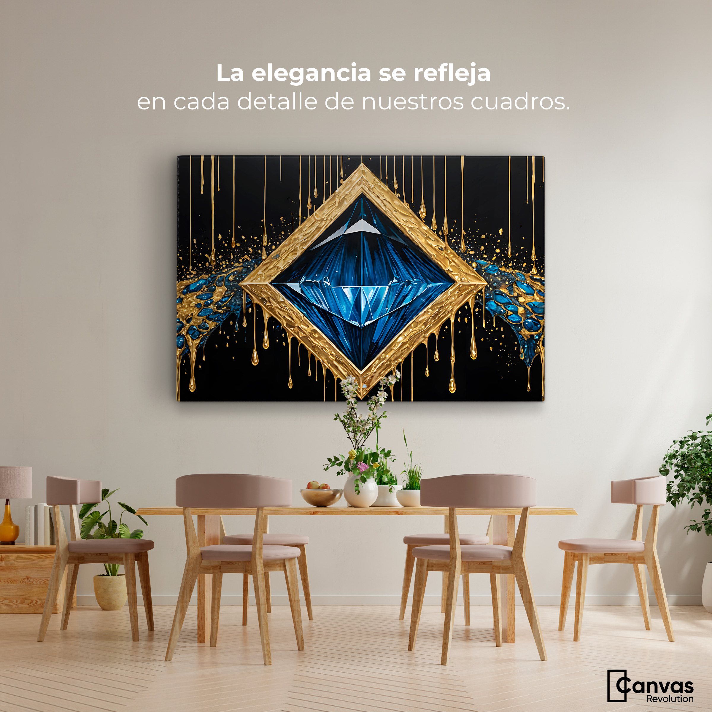 Foto 2 | Cuadro Decorativo Canvas Diamante Zafiro 90x60