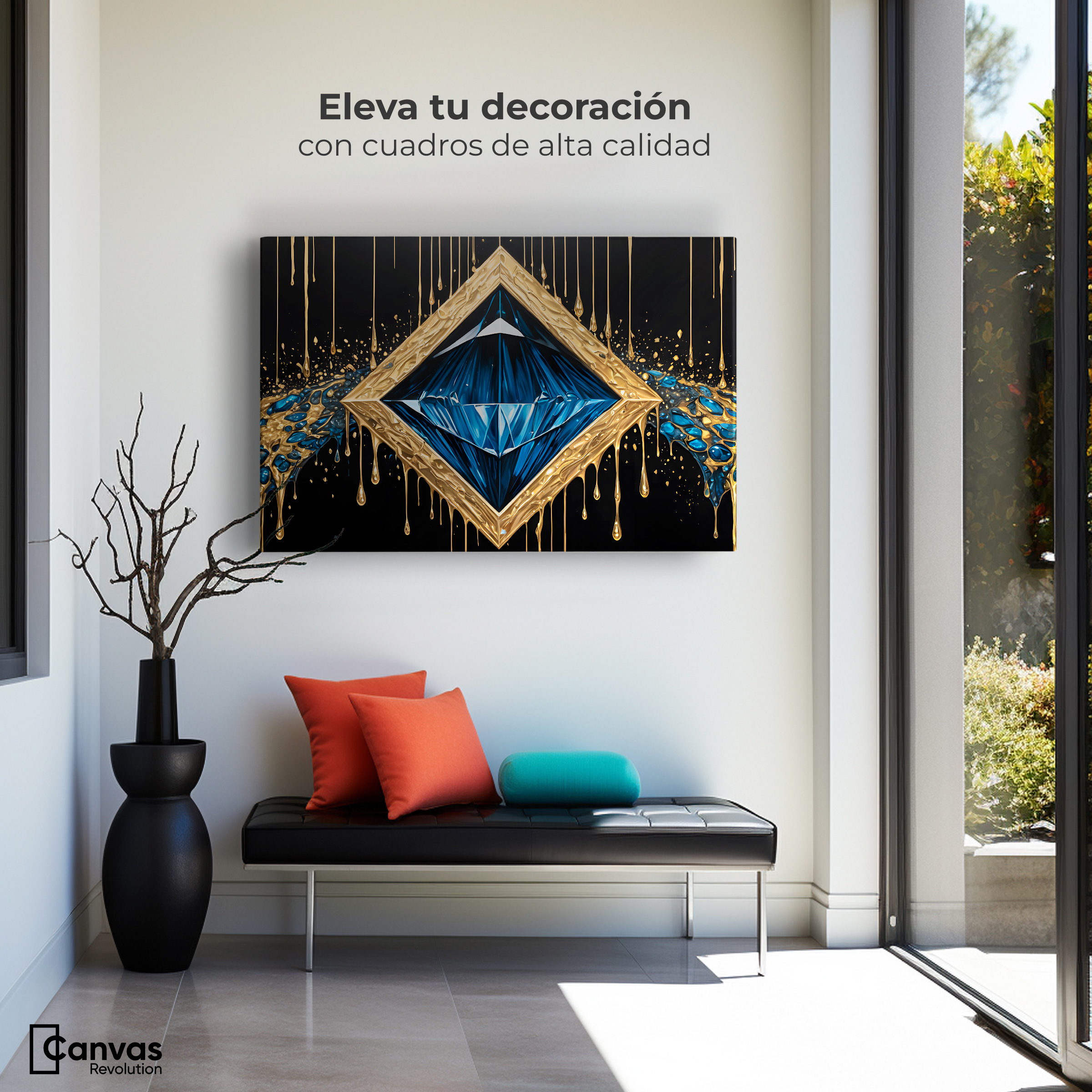 Foto 4 pulgar | Cuadro Decorativo Canvas Diamante Zafiro 90x60