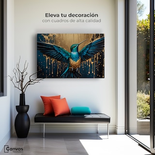 Foto 3 | Cuadro Decorativo Canvas Aleteo Vibrante 90x60