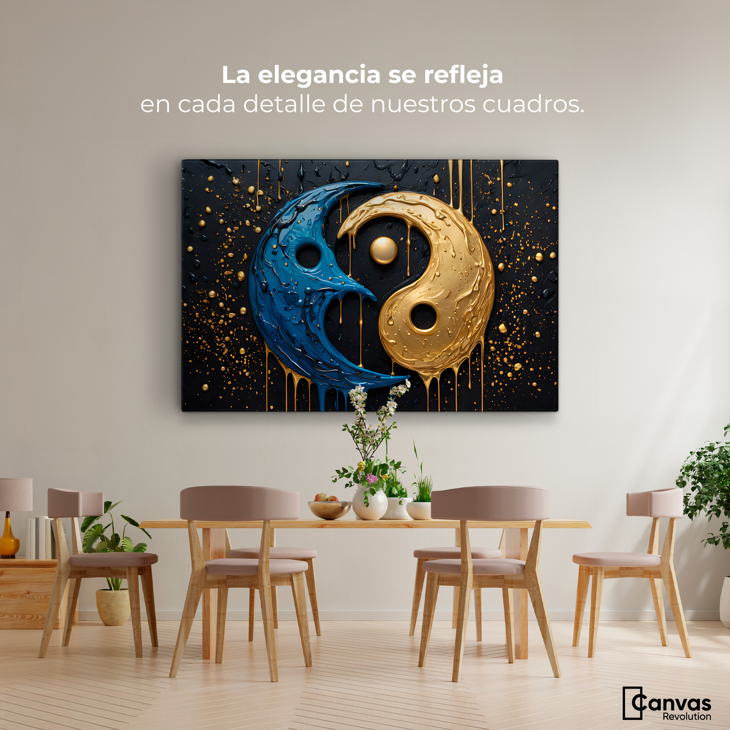 Foto 3 pulgar | Cuadro Decorativo Canvas Armonía Yin Yang 90x60