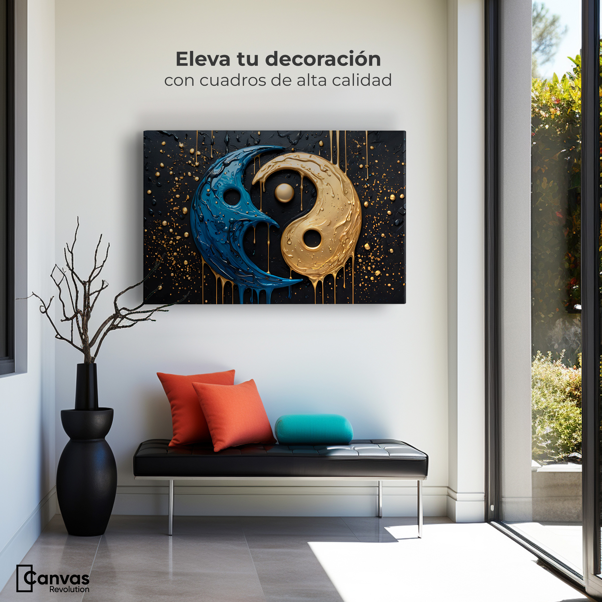 Foto 4 pulgar | Cuadro Decorativo Canvas Armonía Yin Yang 90x60