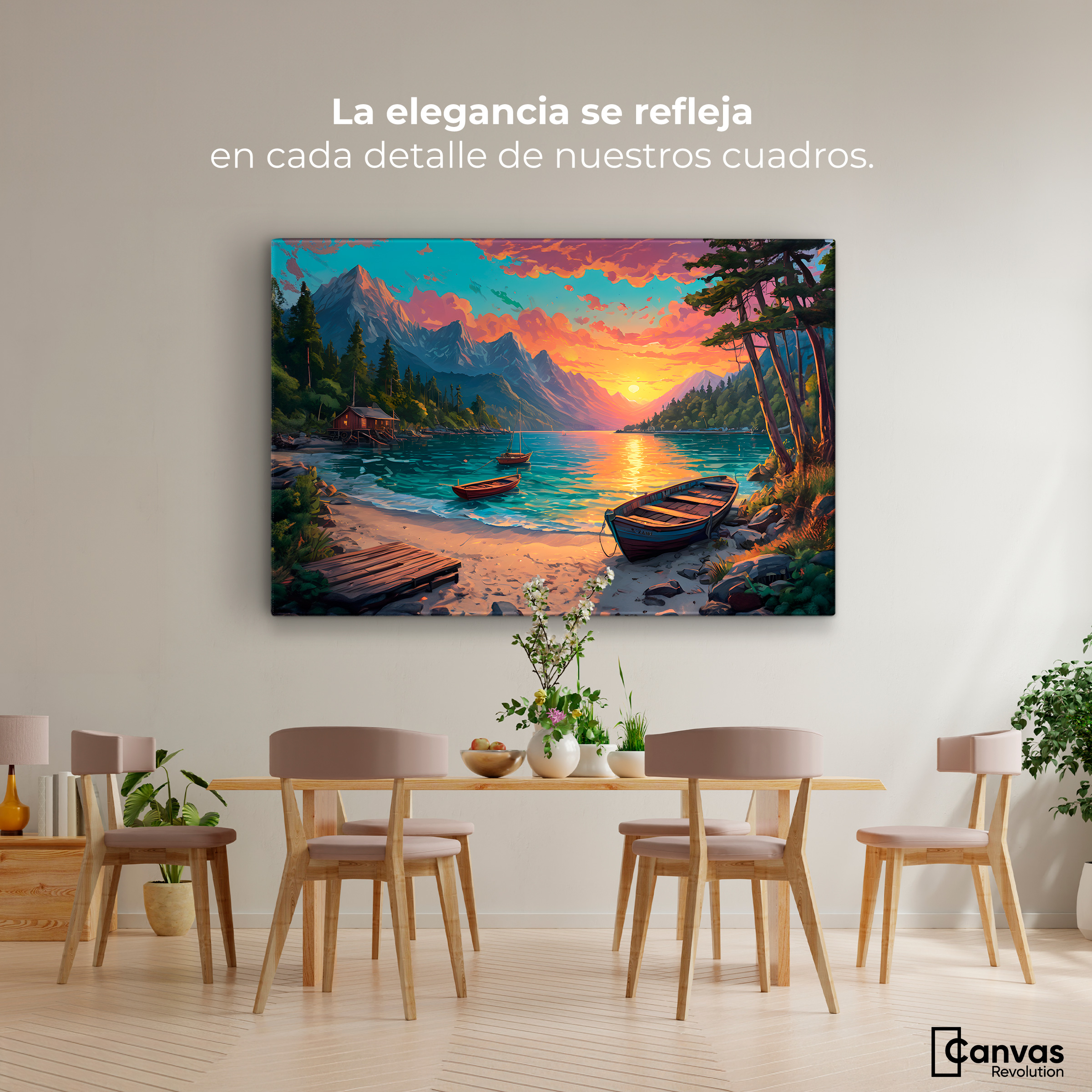 Foto 3 pulgar | Cuadro Decorativo Canvas Atardecer Hermoso 90x60