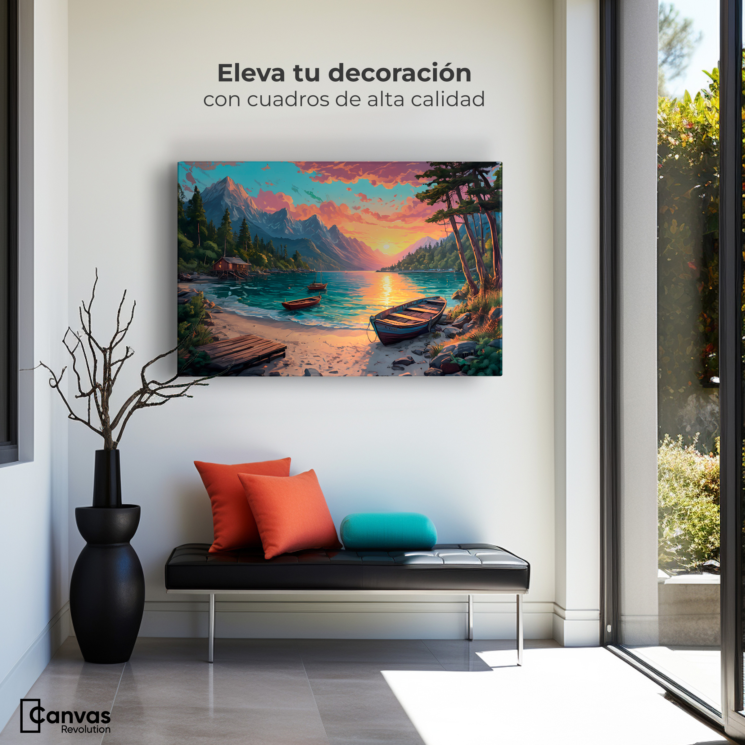 Foto 4 pulgar | Cuadro Decorativo Canvas Atardecer Hermoso 90x60