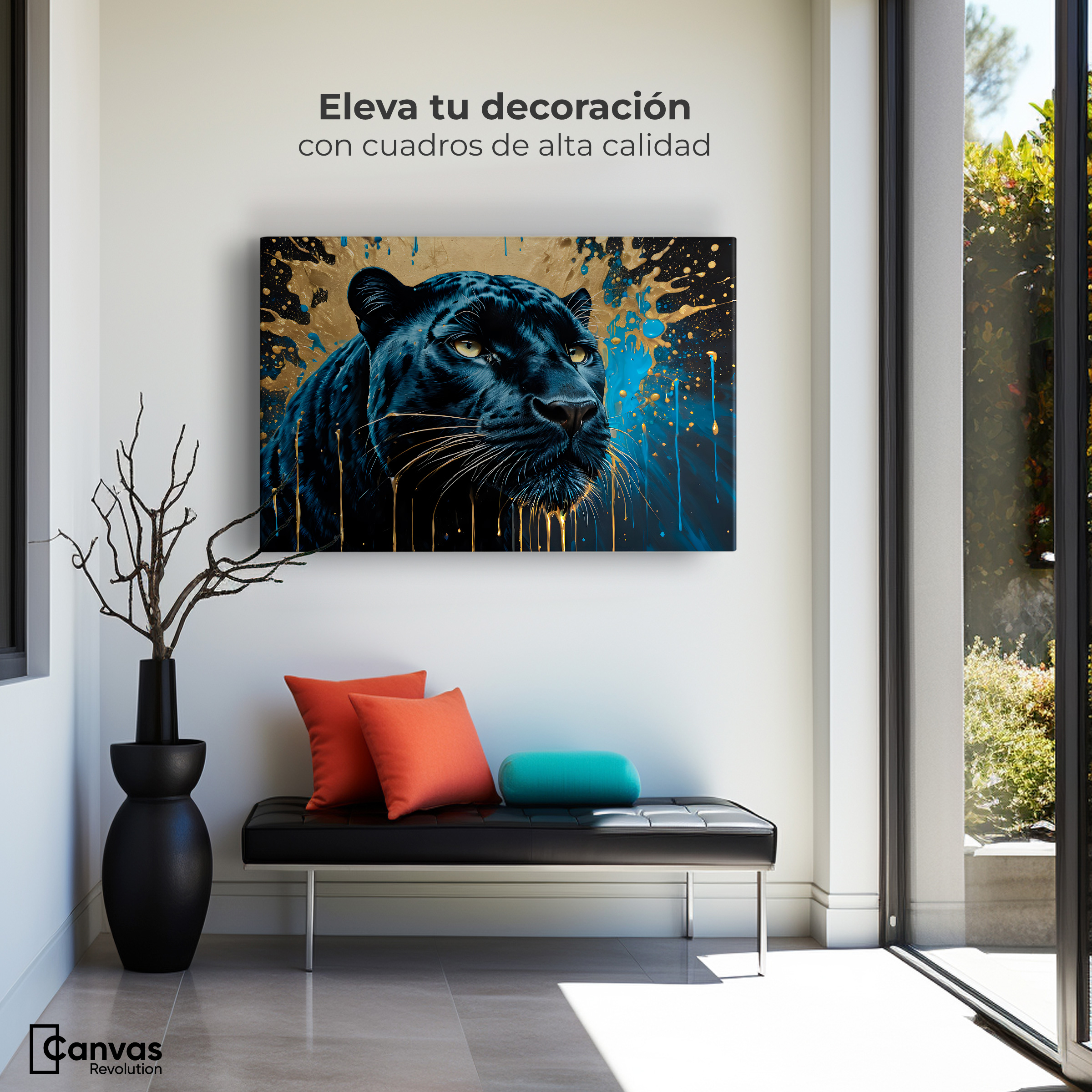 Foto 4 pulgar | Cuadro Decorativo Canvas Pantera Celestial 90x60