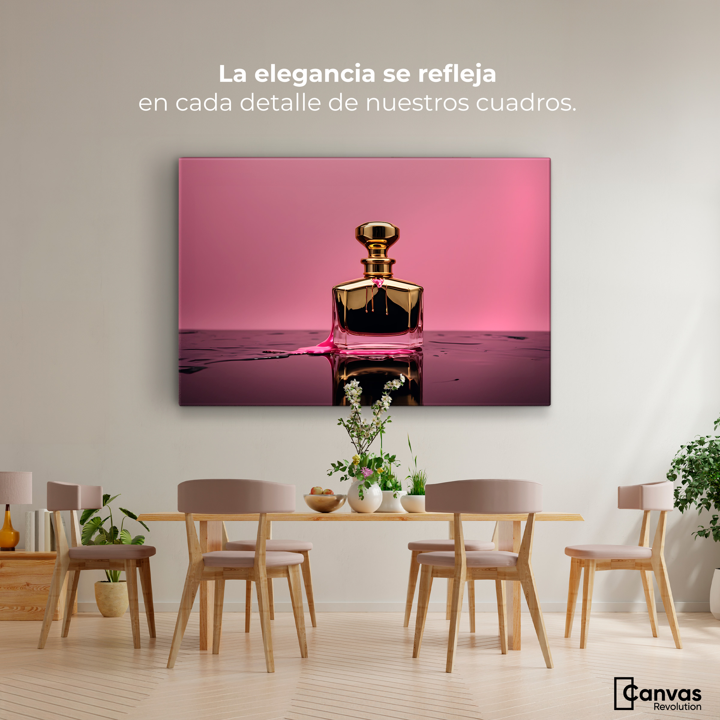 Foto 2 | Cuadro Decorativo Canvas Esencias Rosadas 90x60