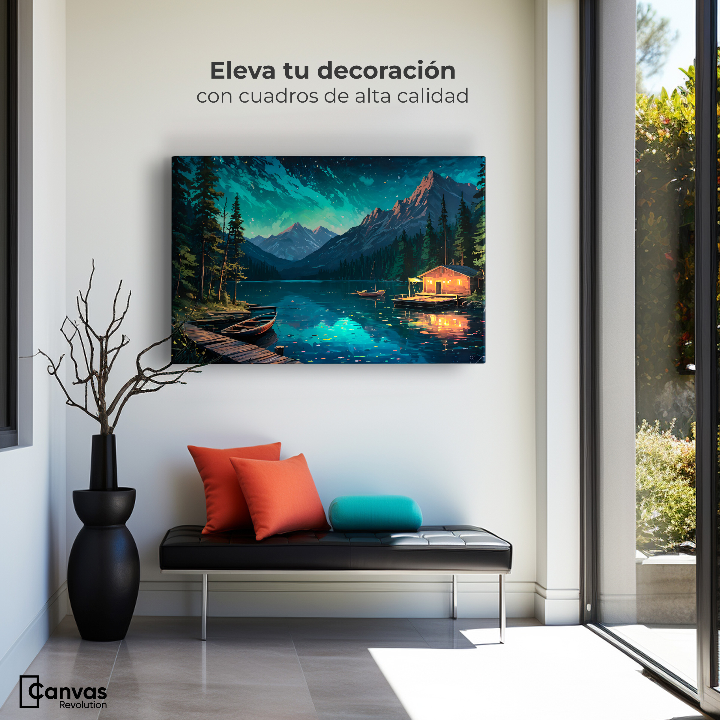 Foto 4 pulgar | Cuadro Decorativo Canvas Paisaje Nocturno 90x60