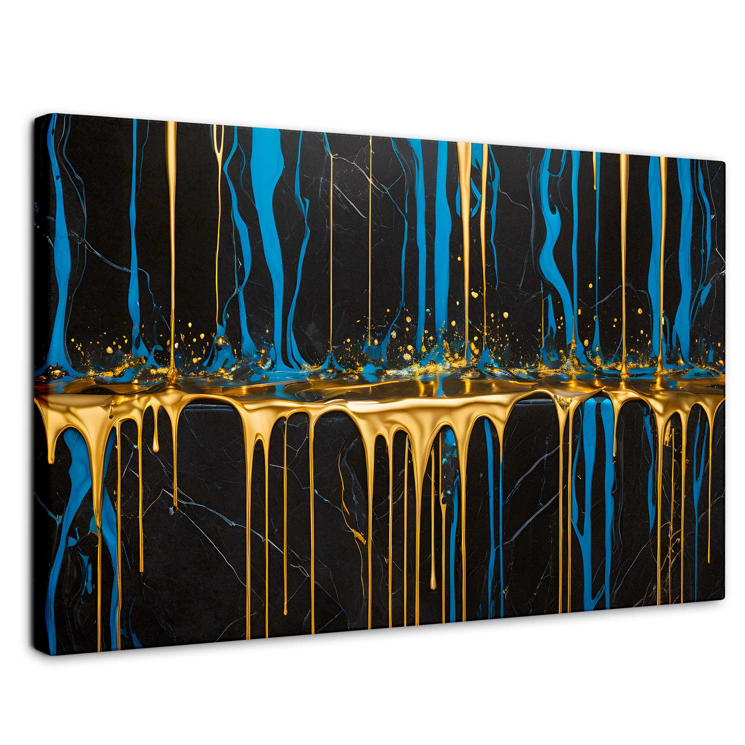 Cuadro Decorativo Canvas Abstracción Azul 90x60