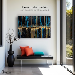 Foto 3 | Cuadro Decorativo Canvas Abstracción Azul 90x60