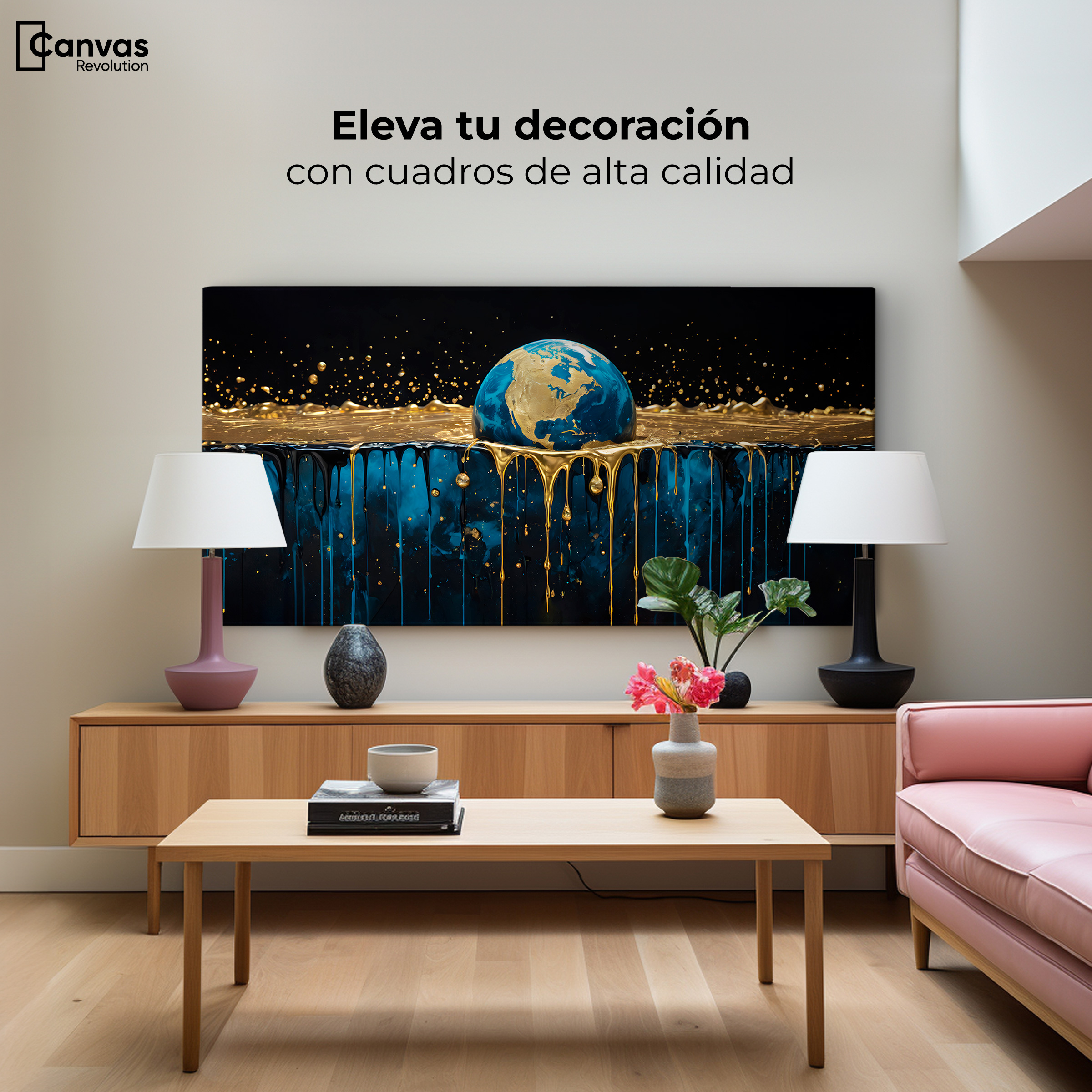 Foto 4 pulgar | Cuadro Decorativo Canvas Mundo Celestial 120x60