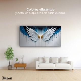 Foto 2 | Cuadro Decorativo Canvas Alas Corazón Dorado 120x60
