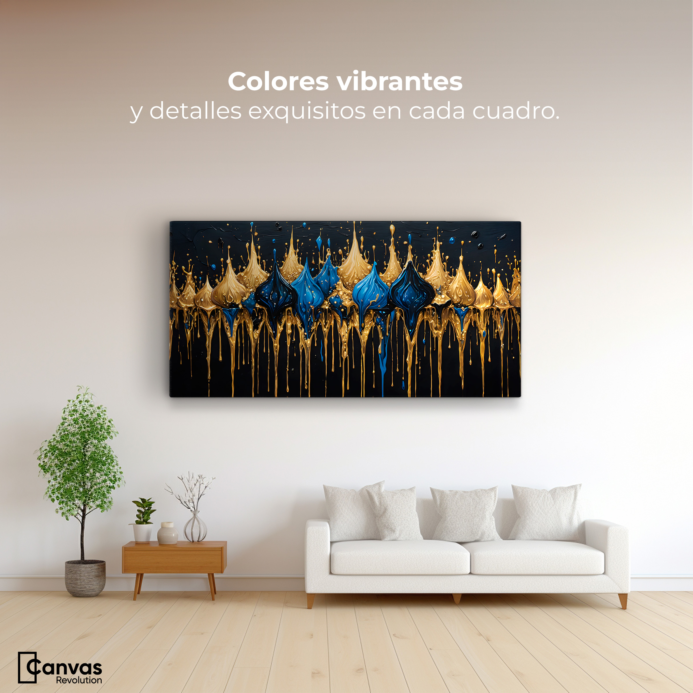 Foto 2 | Cuadro Decorativo Canvas Esplendor Dorado 120x60