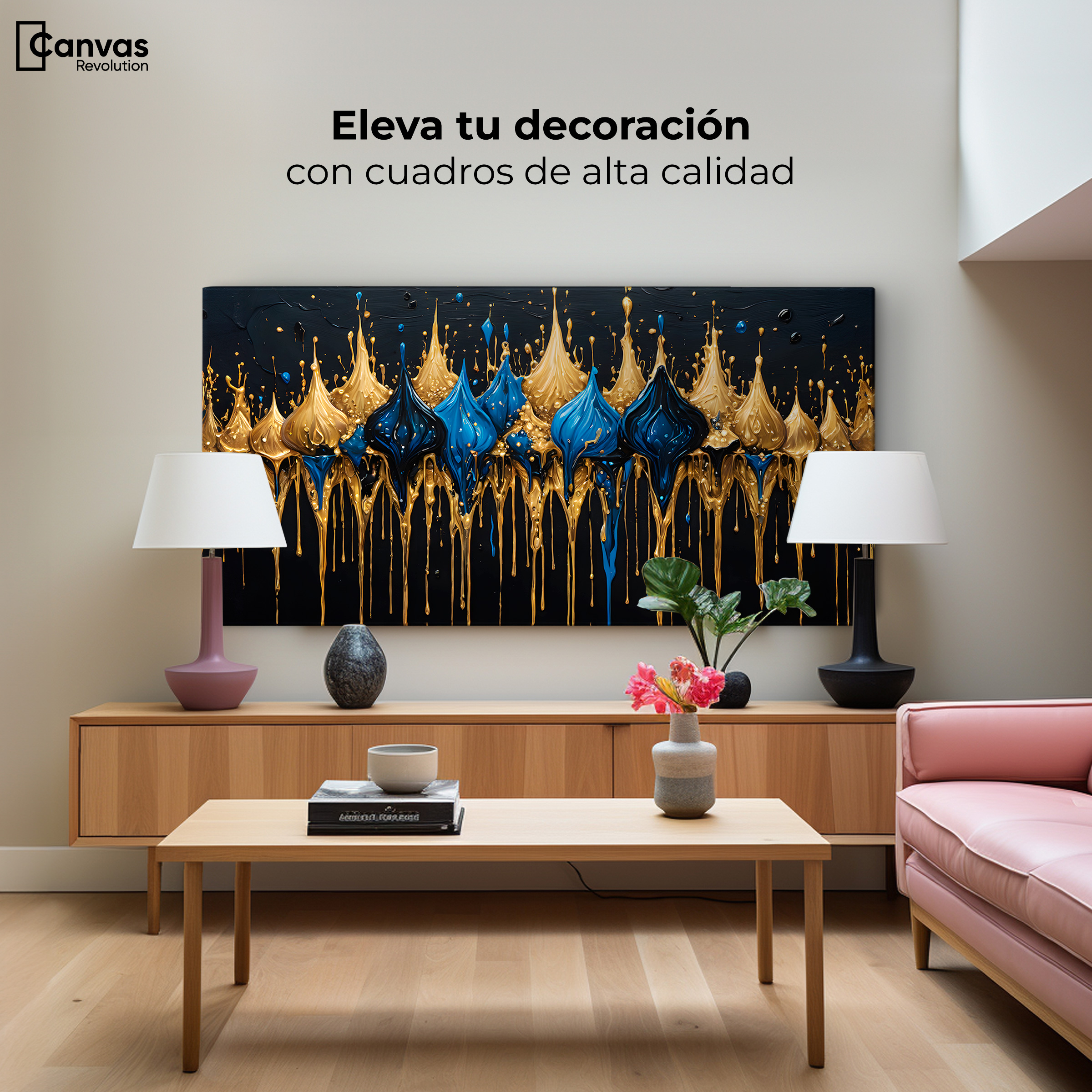 Foto 3 | Cuadro Decorativo Canvas Esplendor Dorado 120x60