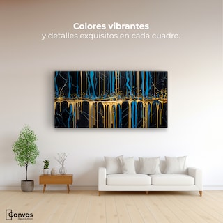 Foto 2 | Cuadro Decorativo Canvas Corrientes Doradas 120x60