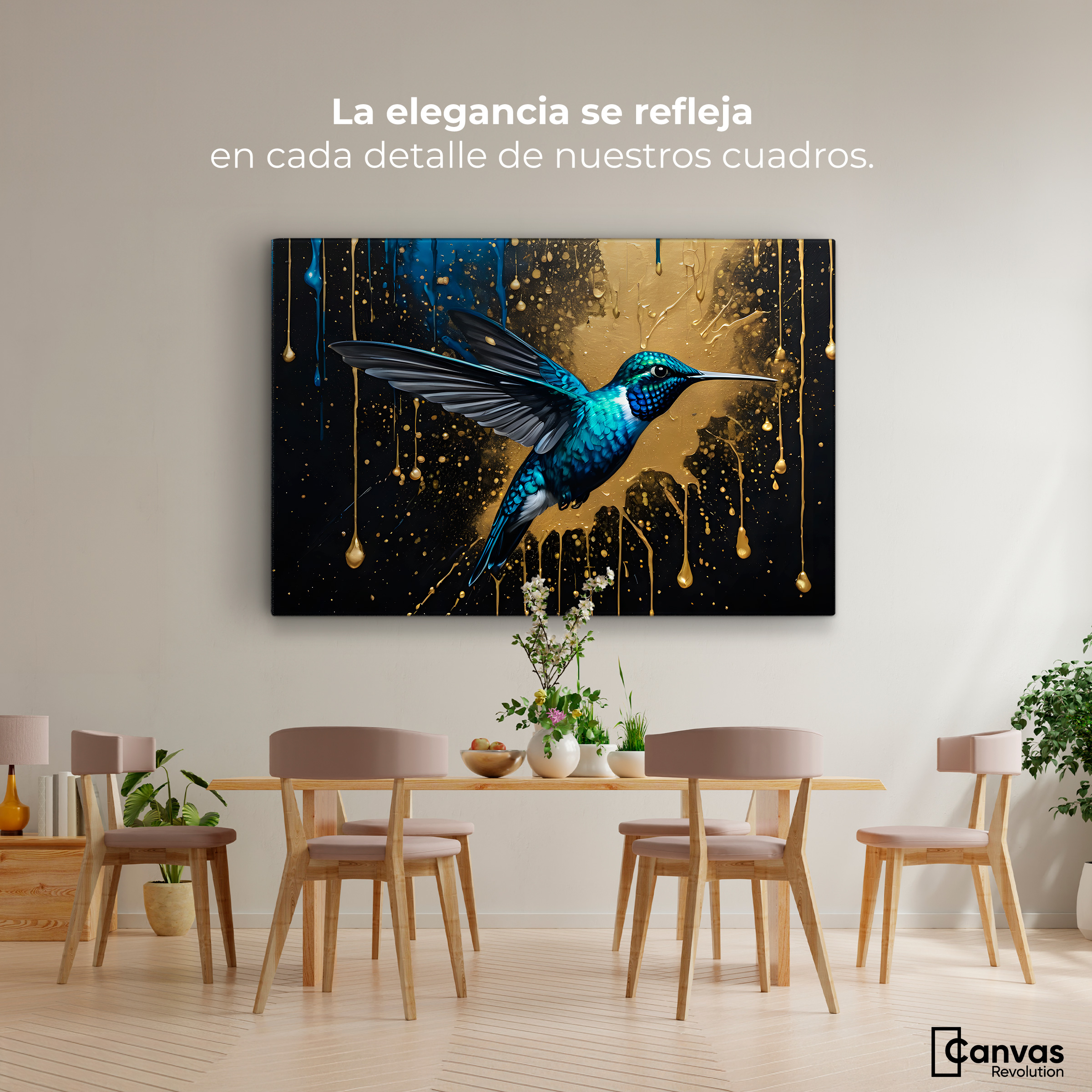 Cuadro Decorativo Canvas Travesía Dorada 90x60