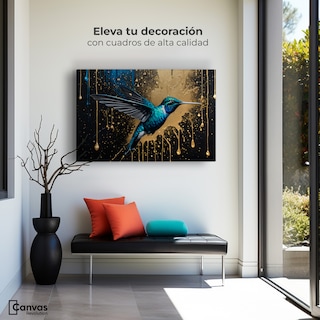 Foto 2 | Cuadro Decorativo Canvas Travesía Dorada 90x60