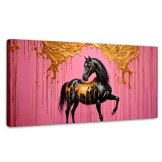 Foto 1 | Cuadro Decorativo Canvas Caballo Oro Rosa 120x60