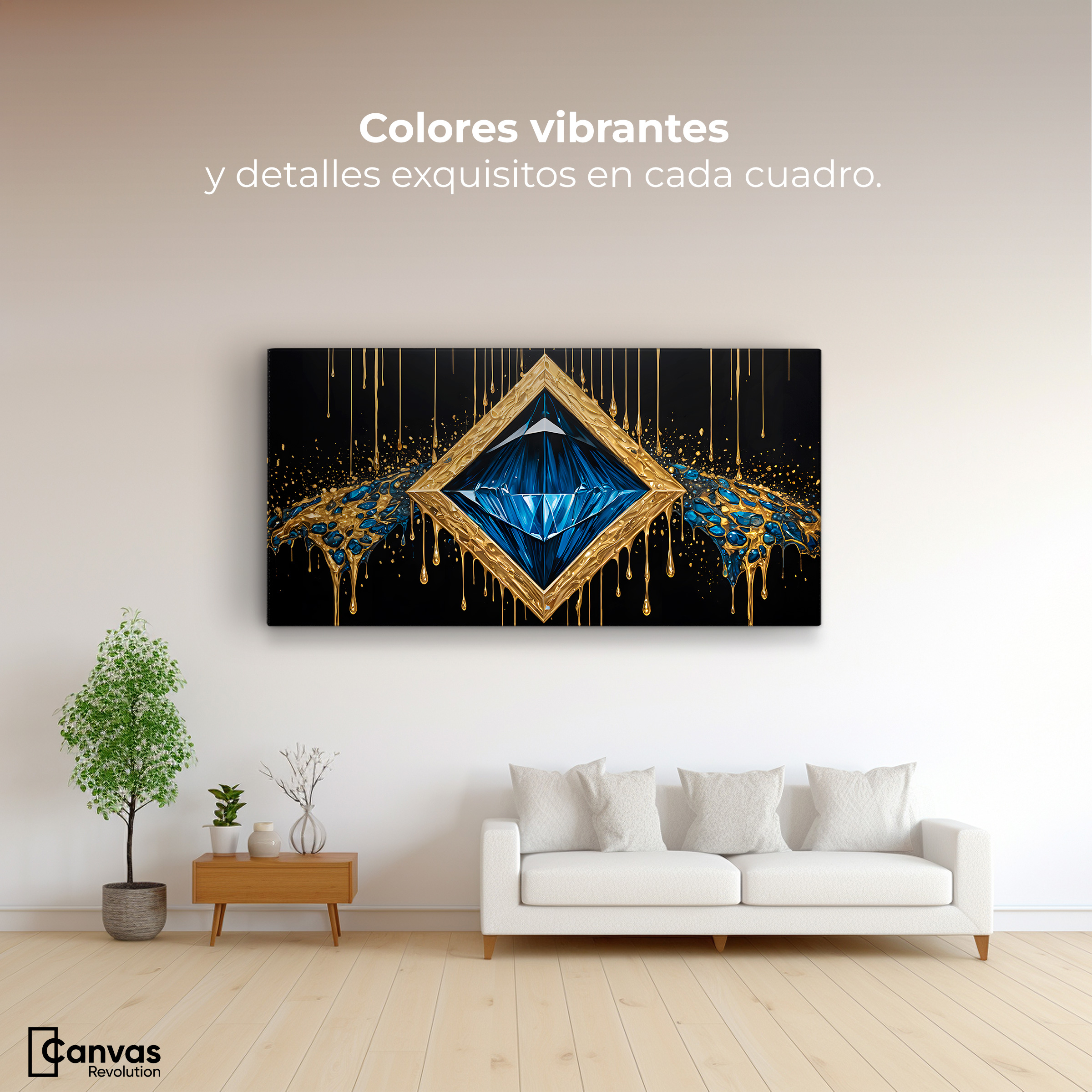 Foto 2 | Cuadro Decorativo Canvas Diamante Zafiro 120x60