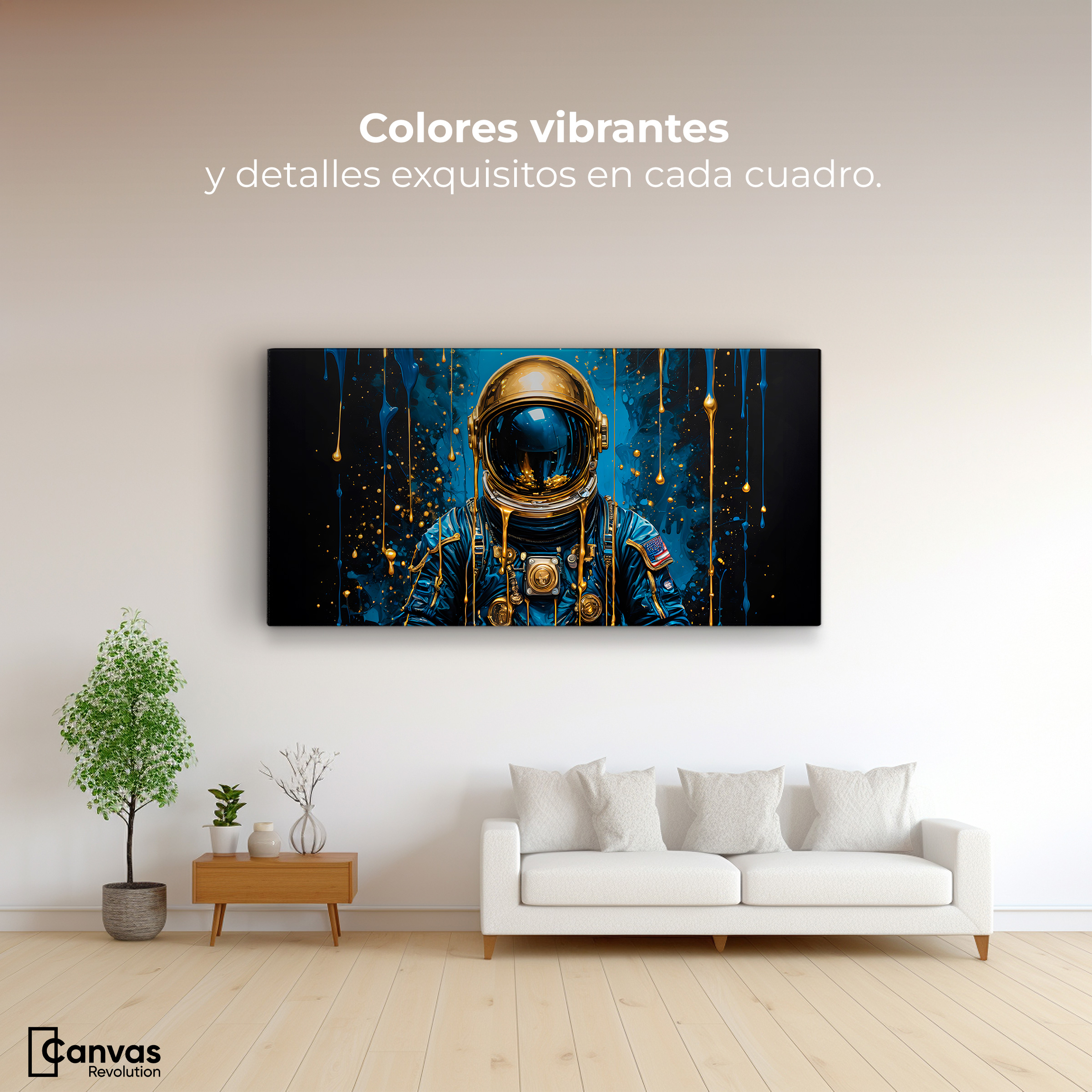 Foto 3 pulgar | Cuadro Decorativo Canvas Revolution Explorador Dorado 120x60 cm